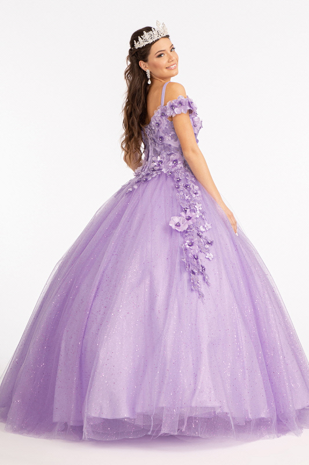 3D Floral Cold Shoulder Ball Gown by Elizabeth K GL1988 - product image 6
