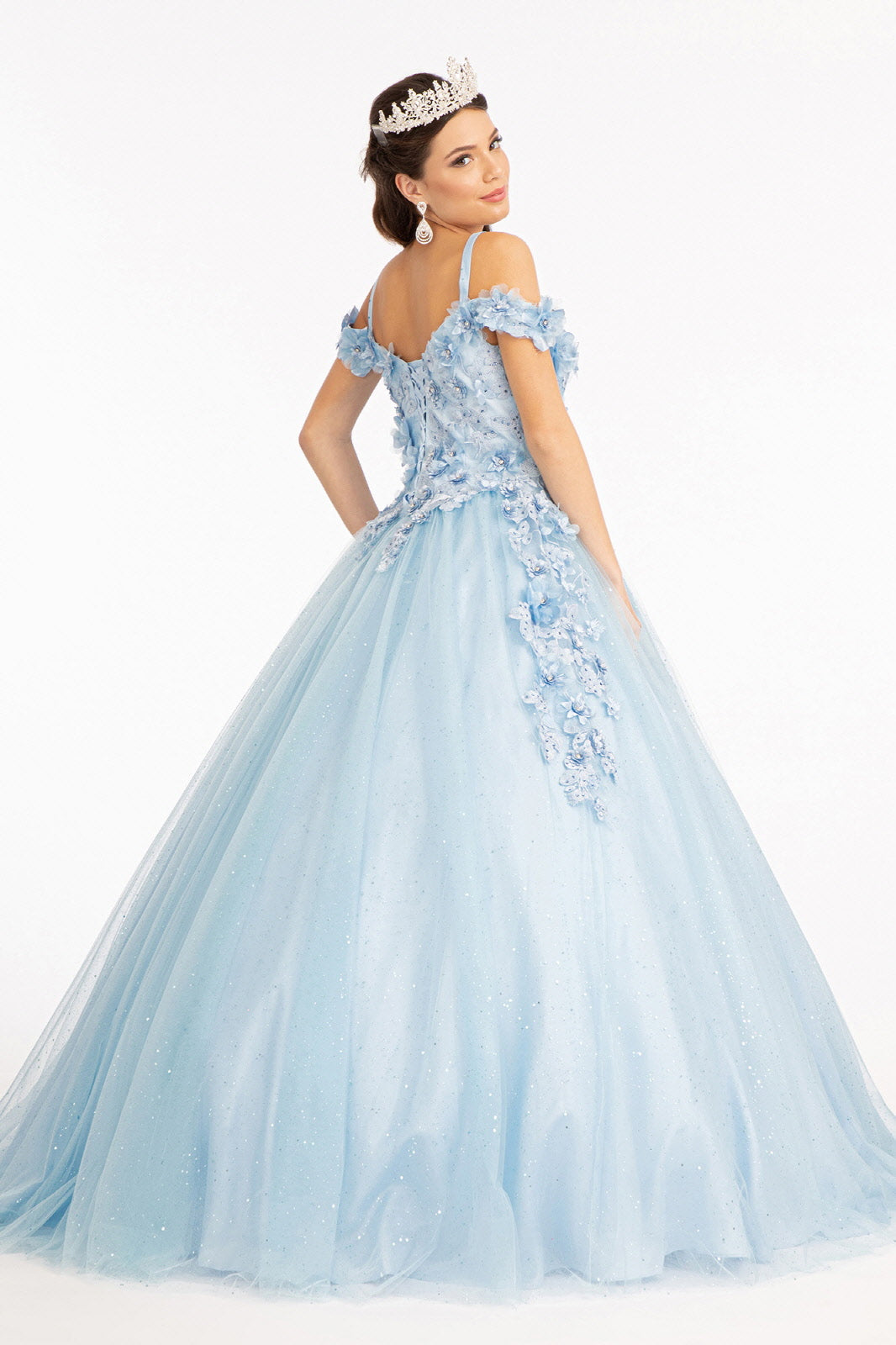 3D Floral Cold Shoulder Ball Gown by Elizabeth K GL1988 - product image 10