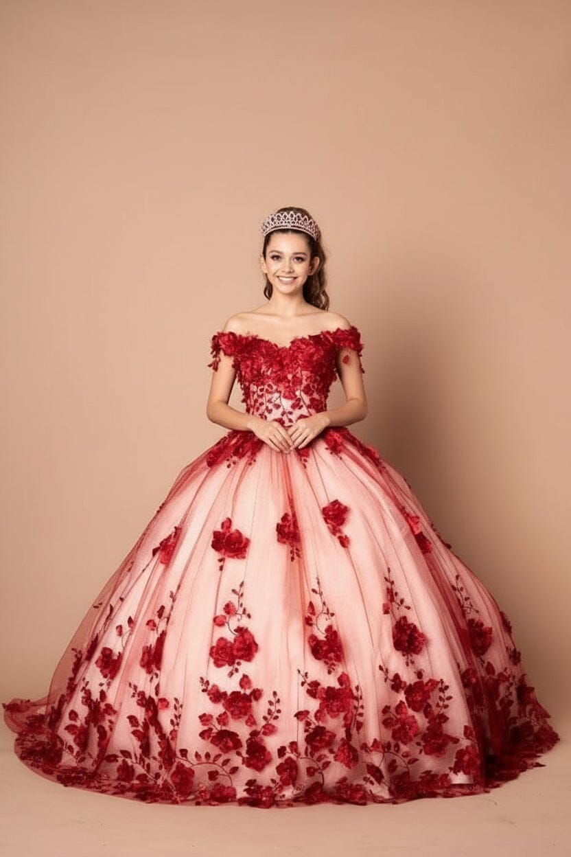 3D Floral Off Shoulder Ball Gown by Calla SCL-30005 - product image 10