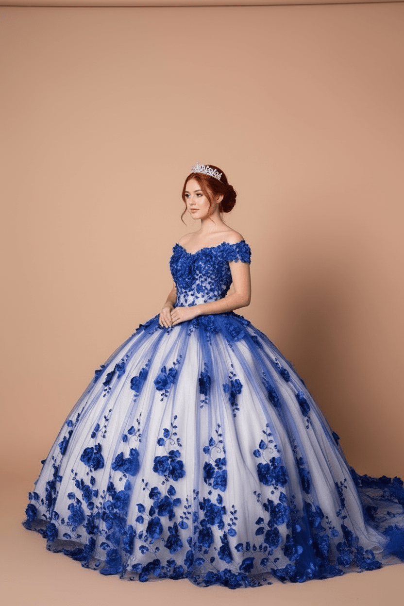 3D Floral Off Shoulder Ball Gown by Calla SCL-30005 - product image 22