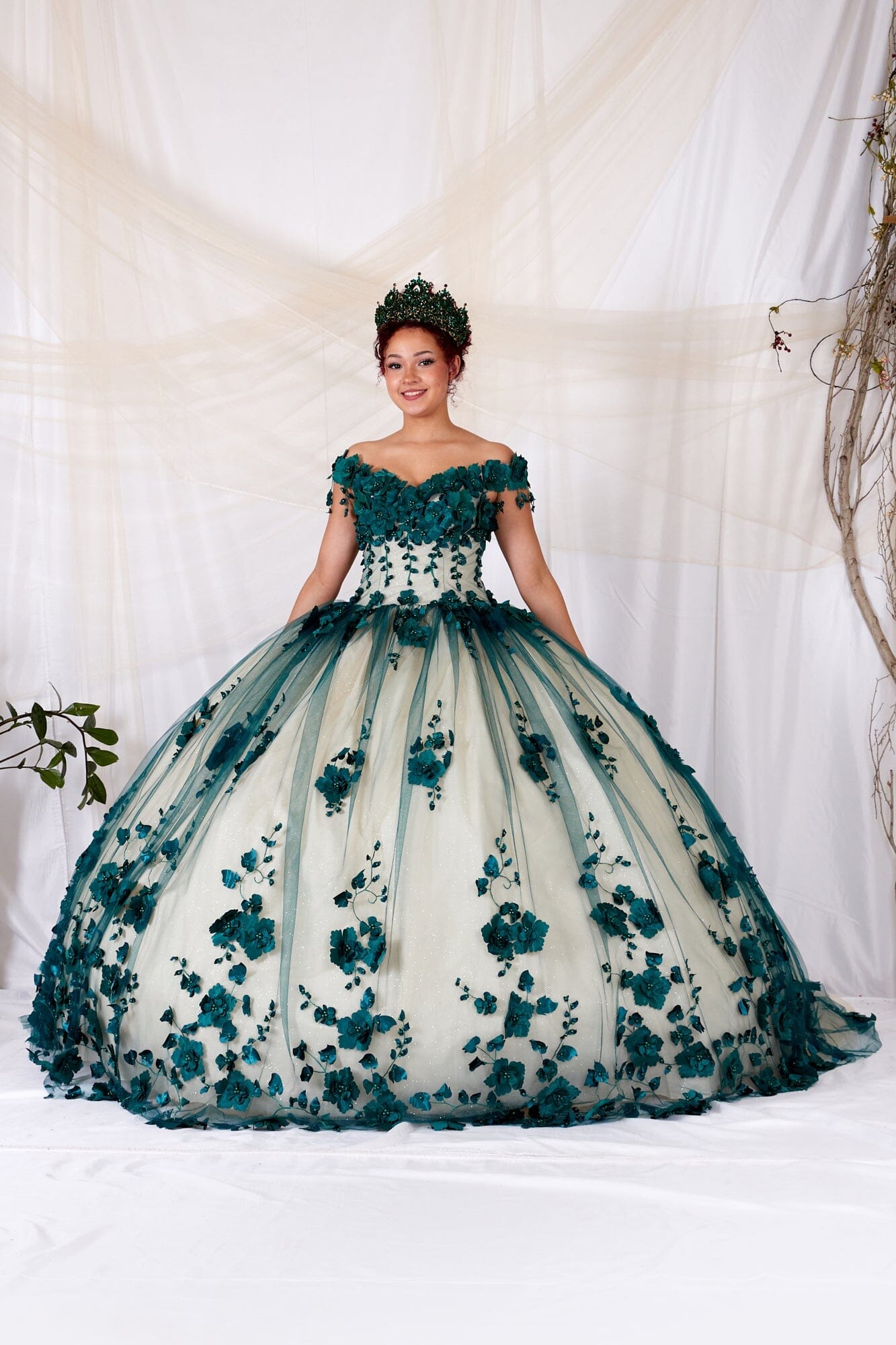 3D Floral Off Shoulder Ball Gown by Calla SCL-30005 - product image 3