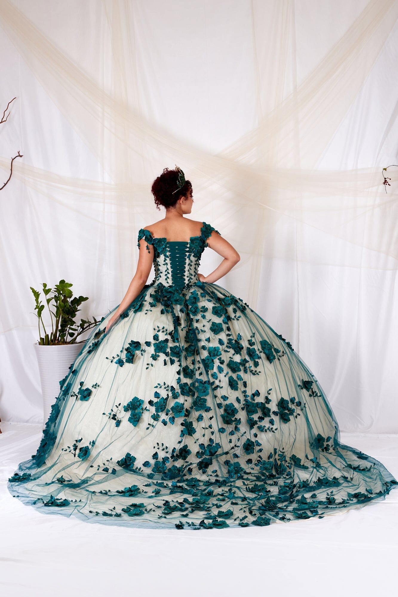 3D Floral Off Shoulder Ball Gown by Calla SCL-30005 - product image 2