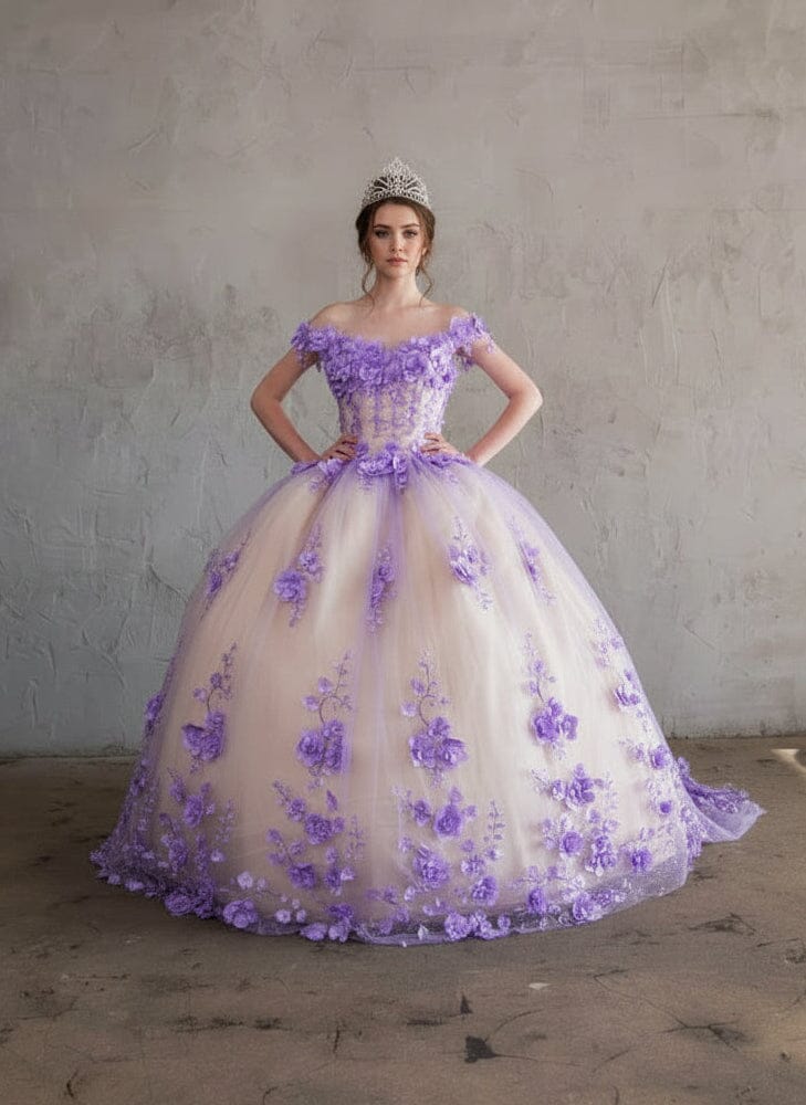 3D Floral Off Shoulder Ball Gown by Calla SCL-30005 - product image 6