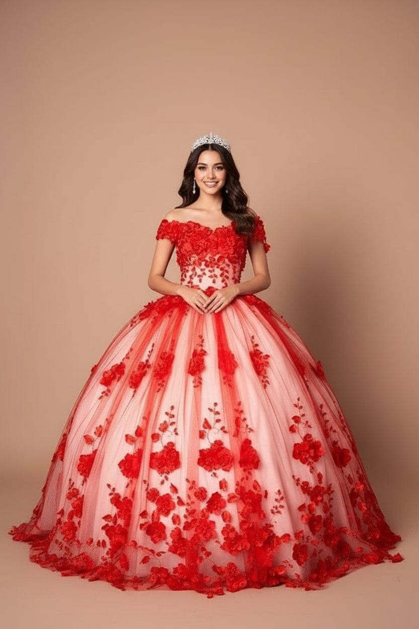 3D Floral Off Shoulder Ball Gown by Calla SCL-30005 - product image 15