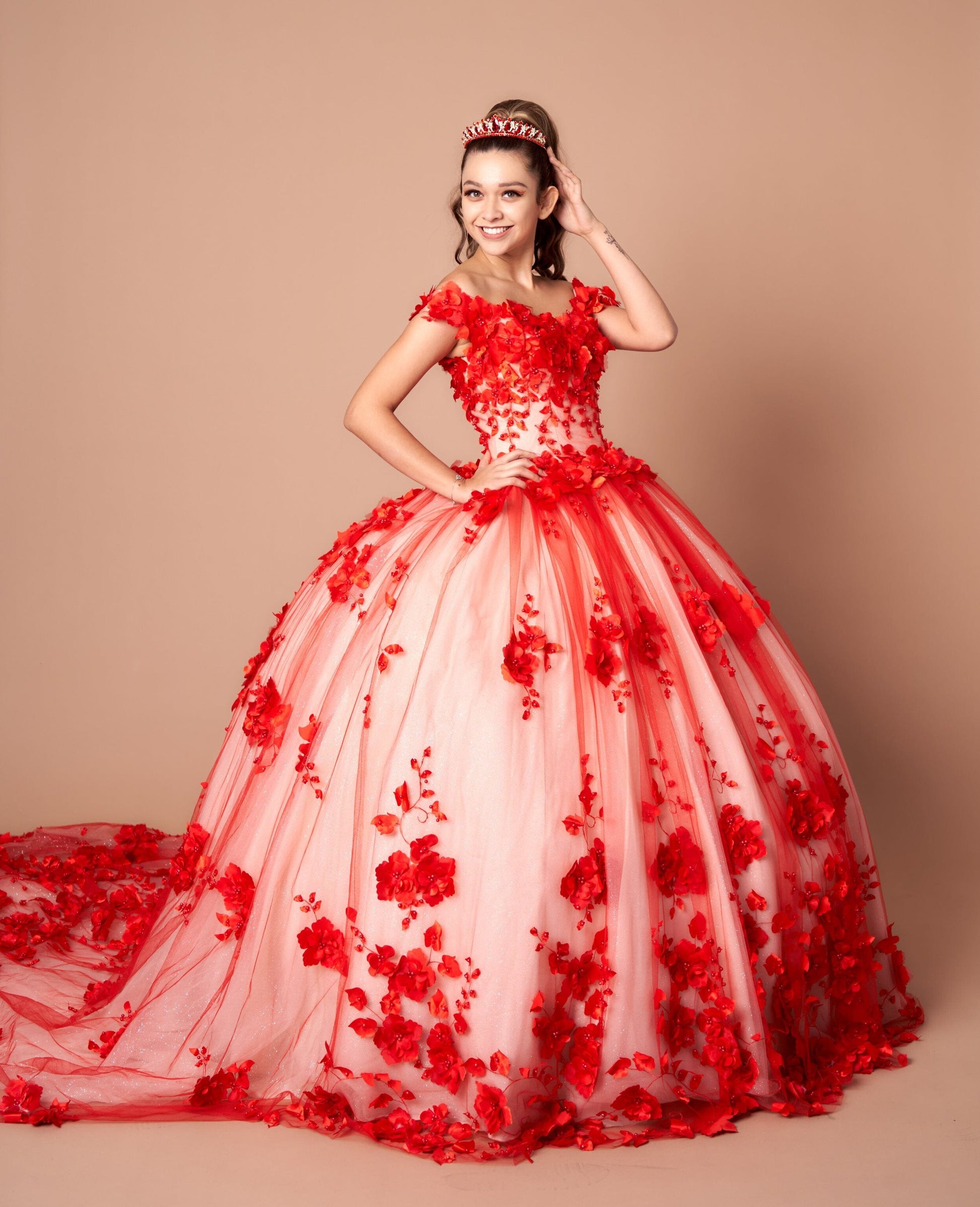 3D Floral Off Shoulder Ball Gown by Calla SCL-30005 - product image 18