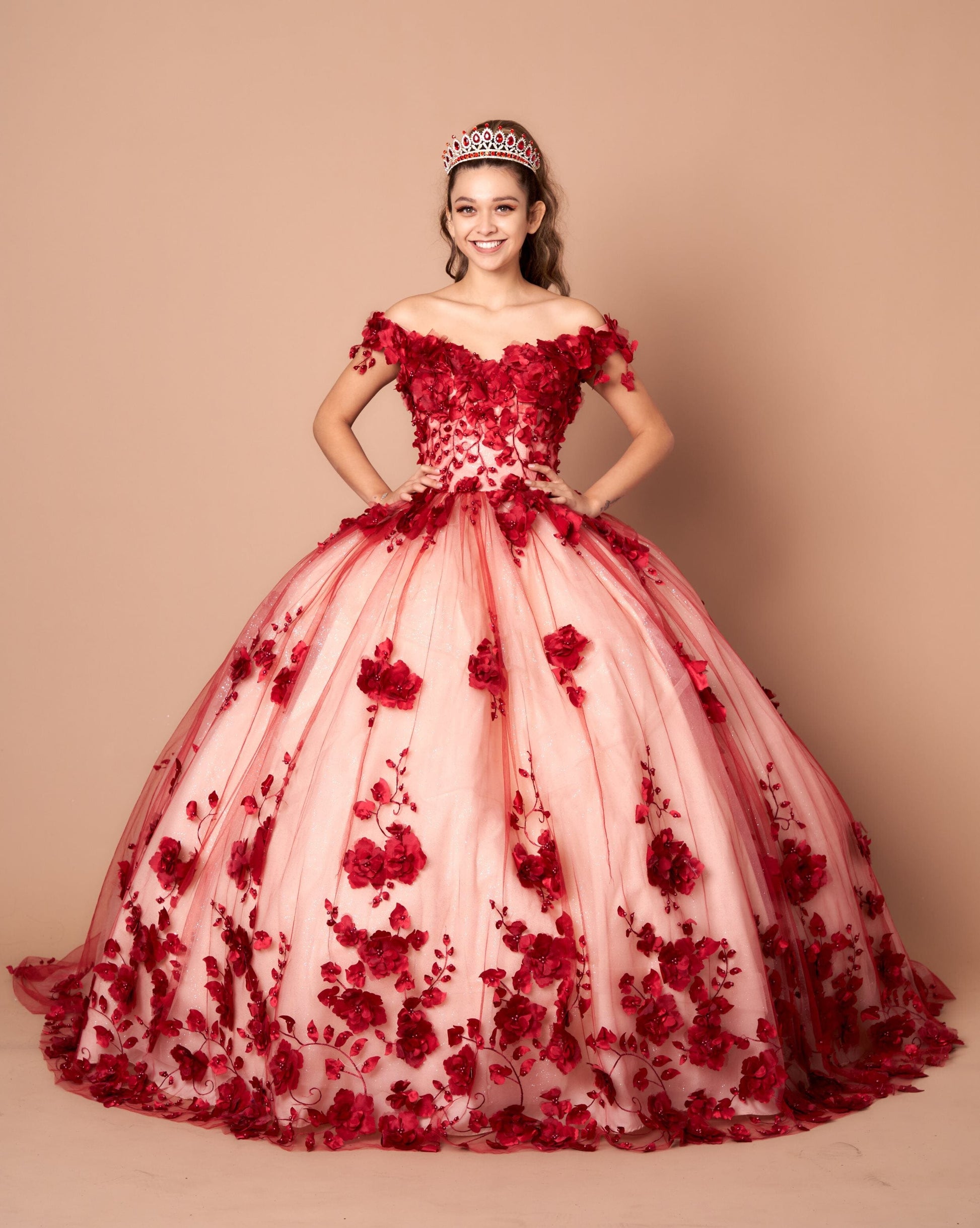 3D Floral Off Shoulder Ball Gown by Calla SCL-30005 - product image 9