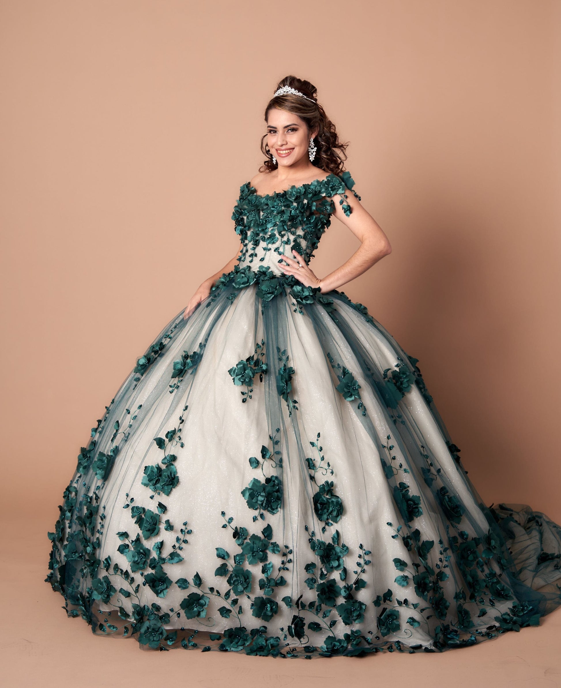 3D Floral Off Shoulder Ball Gown by Calla SCL-30005 - product image 4