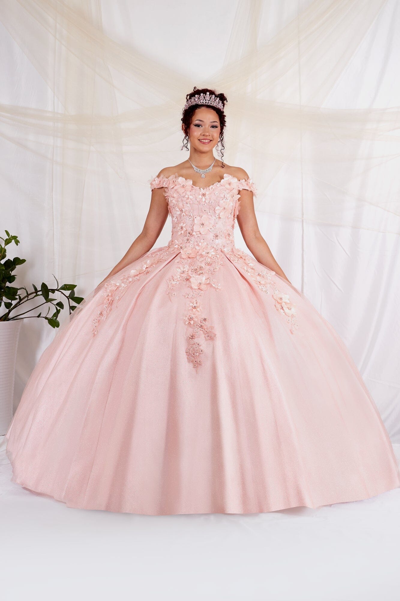 3D Floral Off Shoulder Ball Gown by Calla WB-21551 - product image 1