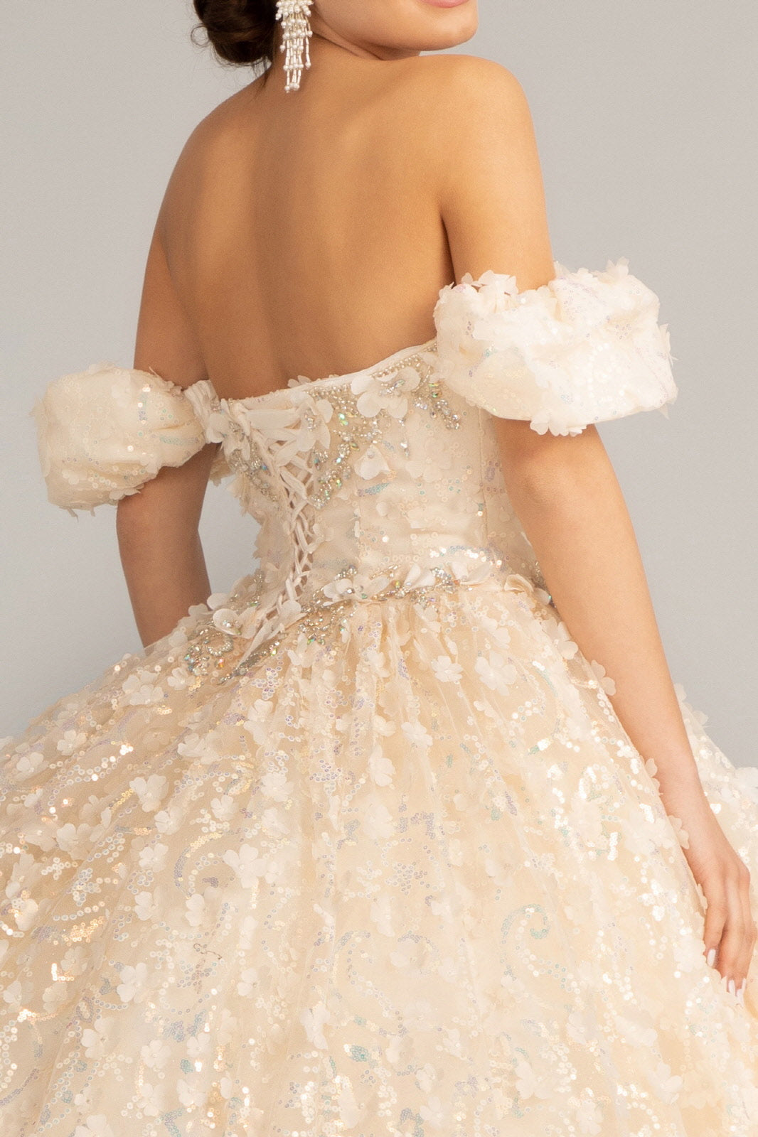 3D Floral Off Shoulder Ball Gown by Elizabeth K GL3019 - product image 9