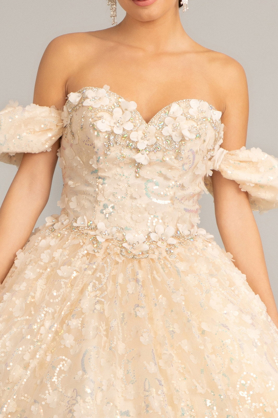 3D Floral Off Shoulder Ball Gown by Elizabeth K GL3019 - product image 8