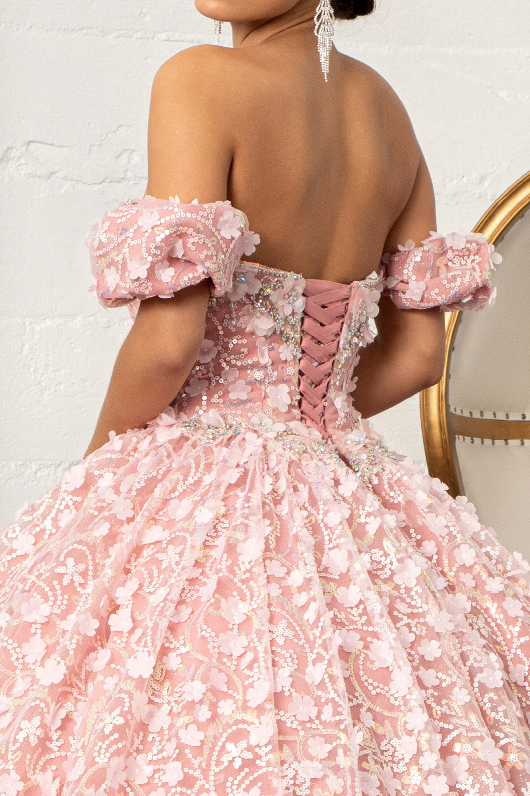 3D Floral Off Shoulder Ball Gown by Elizabeth K GL3019 - product image 5