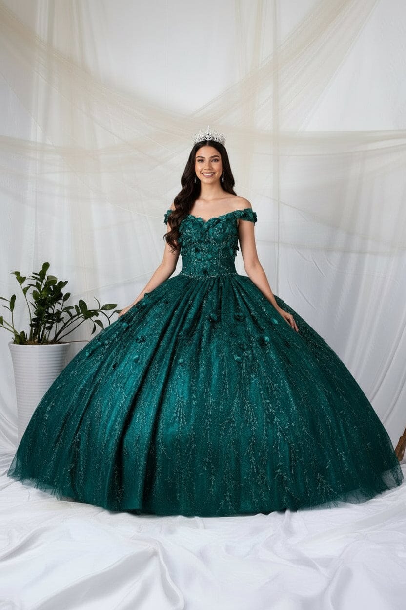 3D Floral Off Shoulder Cape Ball Gown by Calla SCL-30001 - product image 7
