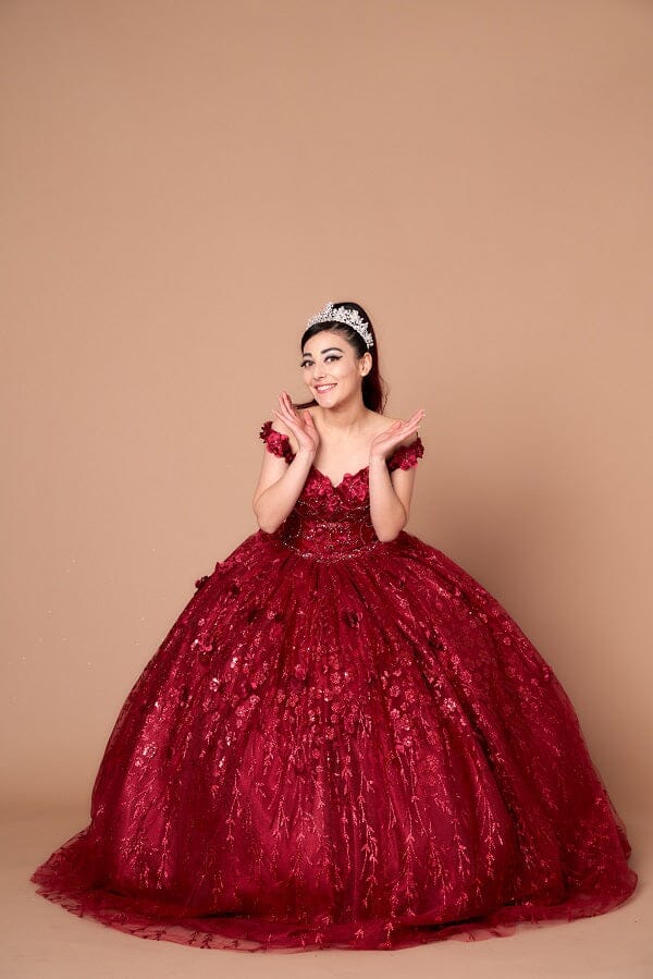 3D Floral Off Shoulder Cape Ball Gown by Calla SCL-30001 - product image 18