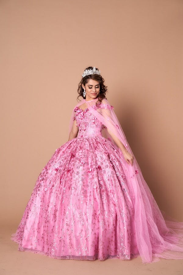 3D Floral Off Shoulder Cape Ball Gown by Calla SCL-30001 - product image 24