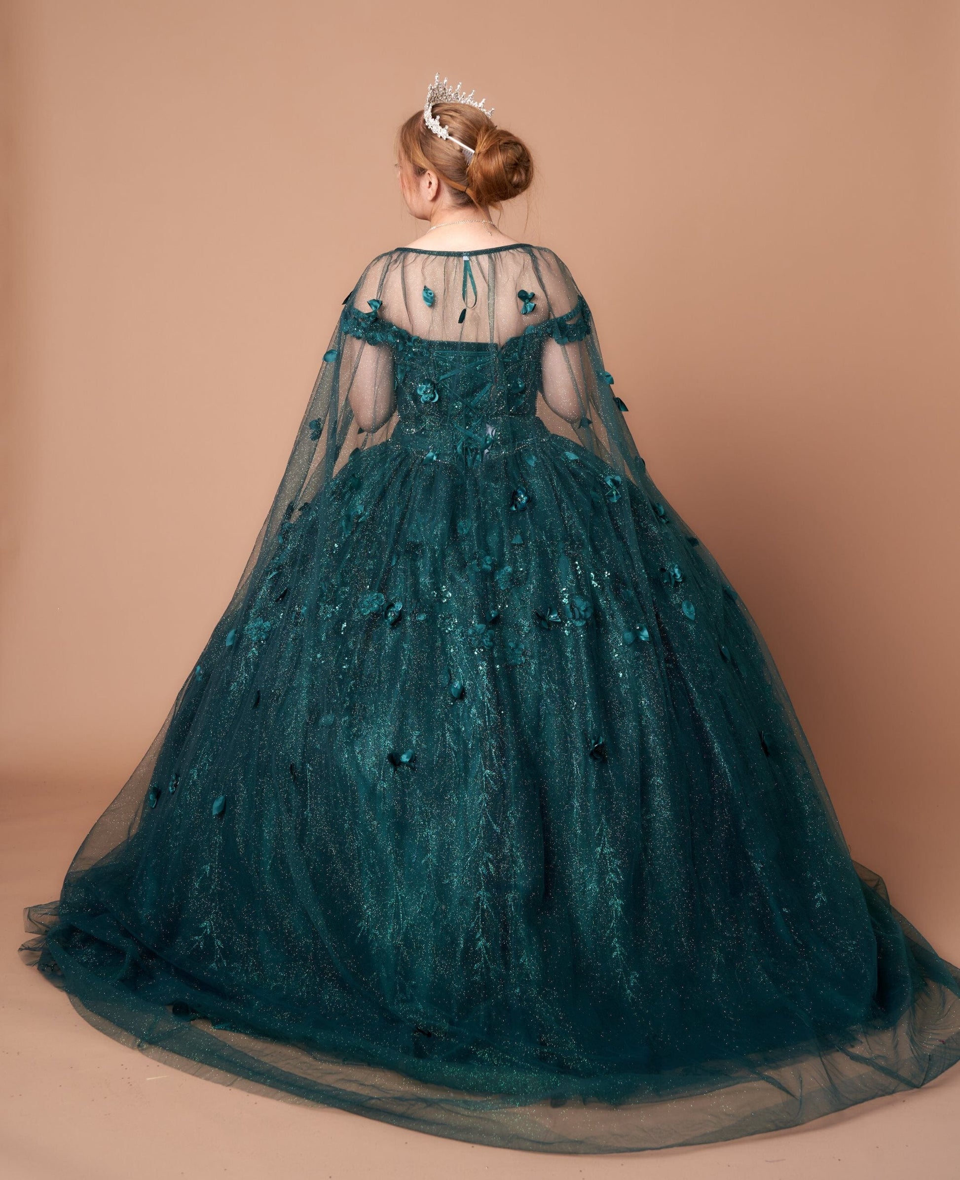 3D Floral Off Shoulder Cape Ball Gown by Calla SCL-30001 - product image 8