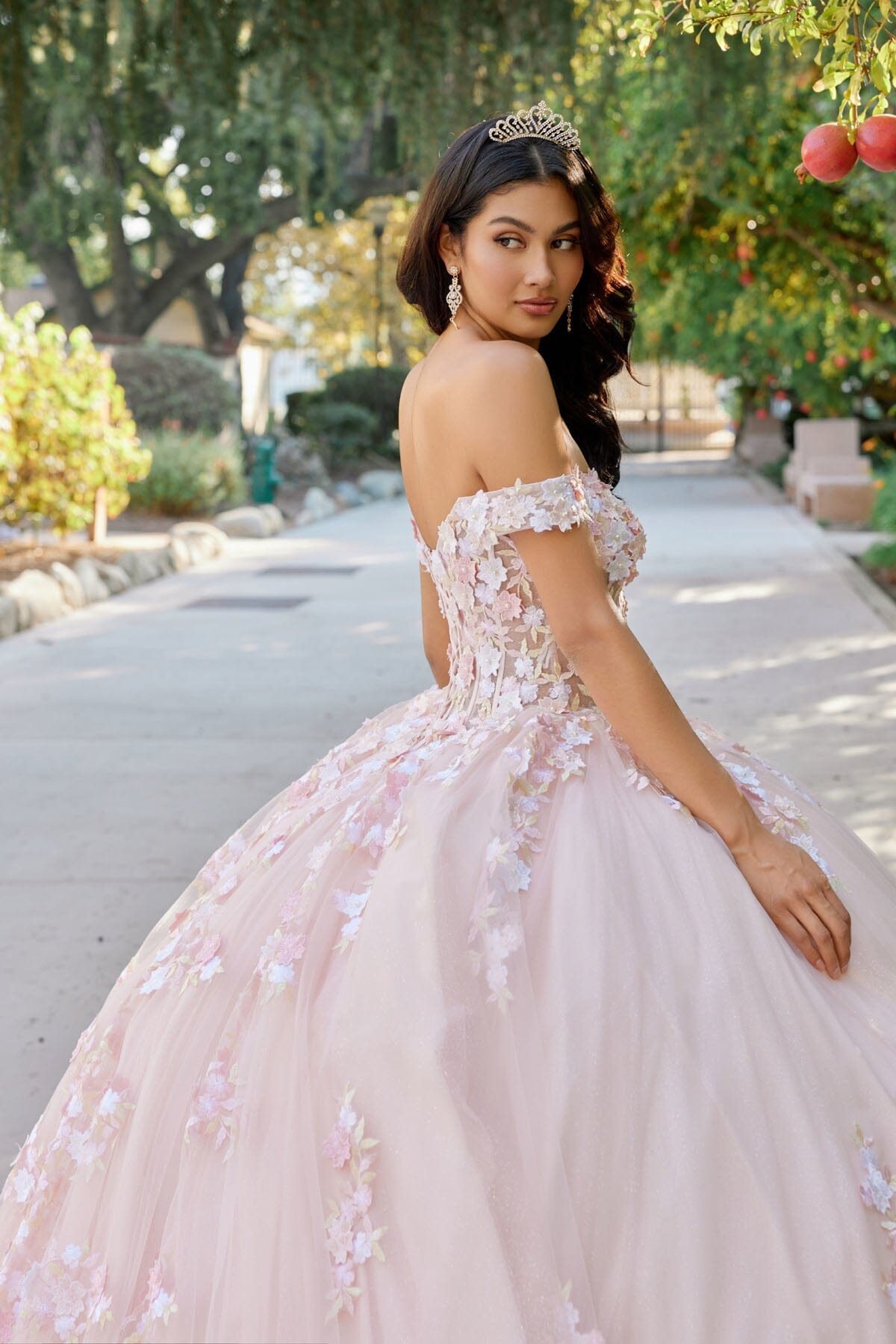 3D Floral Off Shoulder Corset Ball Gown by Juliet JT1460J - product image 3