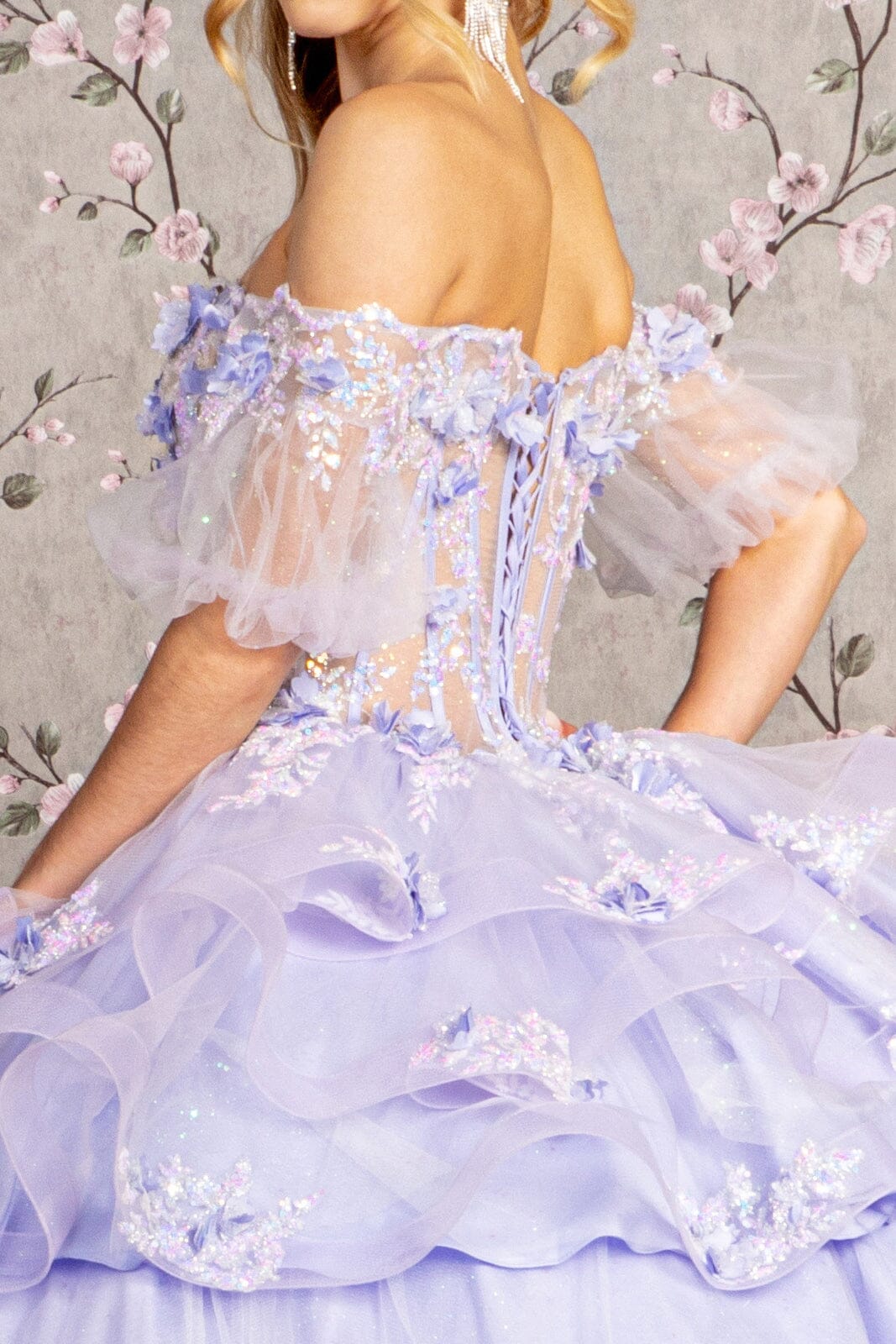 3D Floral Sheer Bodice Ball Gown by Elizabeth K GL3180 - product image 6