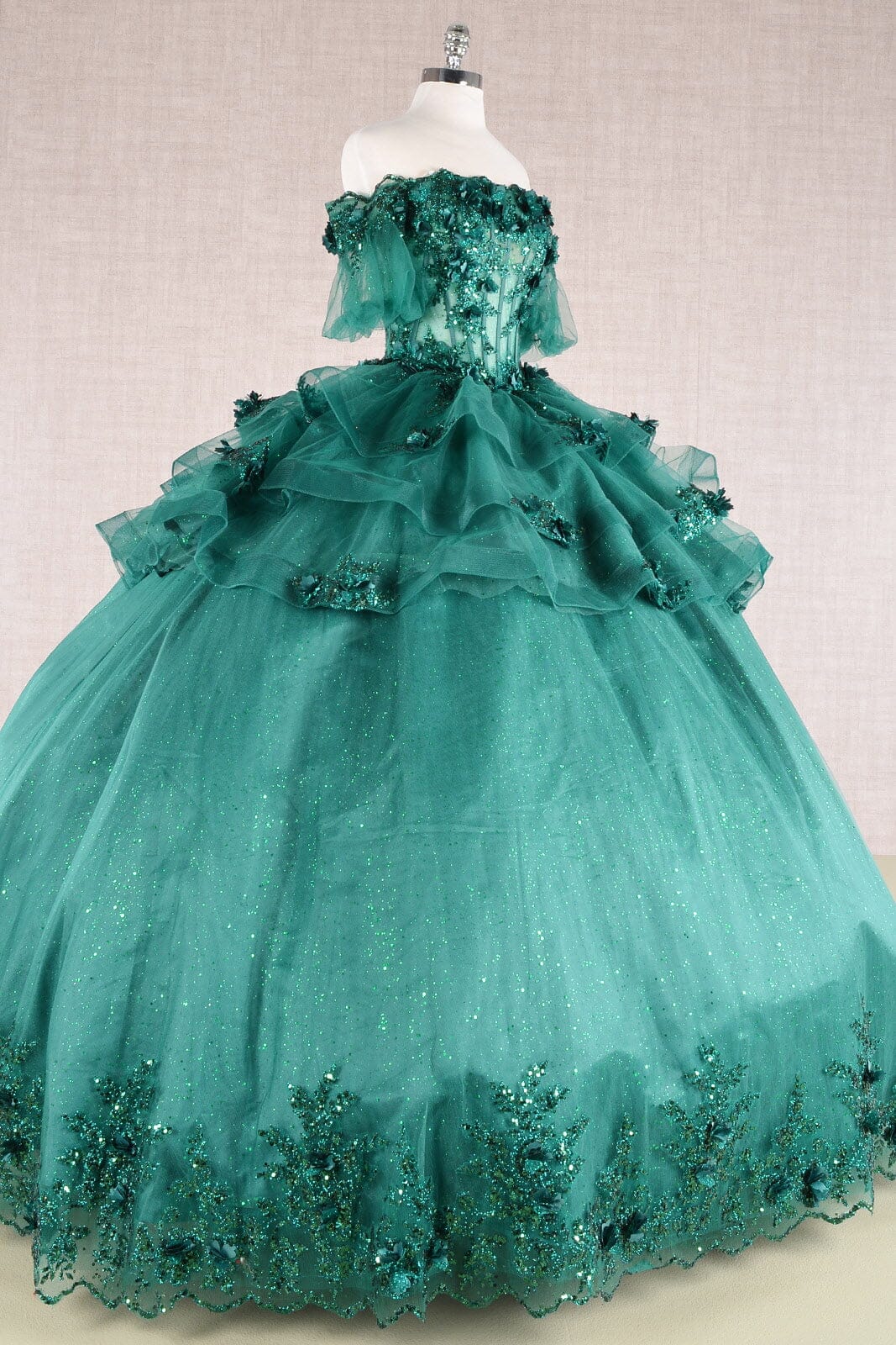 3D Floral Sheer Bodice Ball Gown by Elizabeth K GL3180 - product image 15