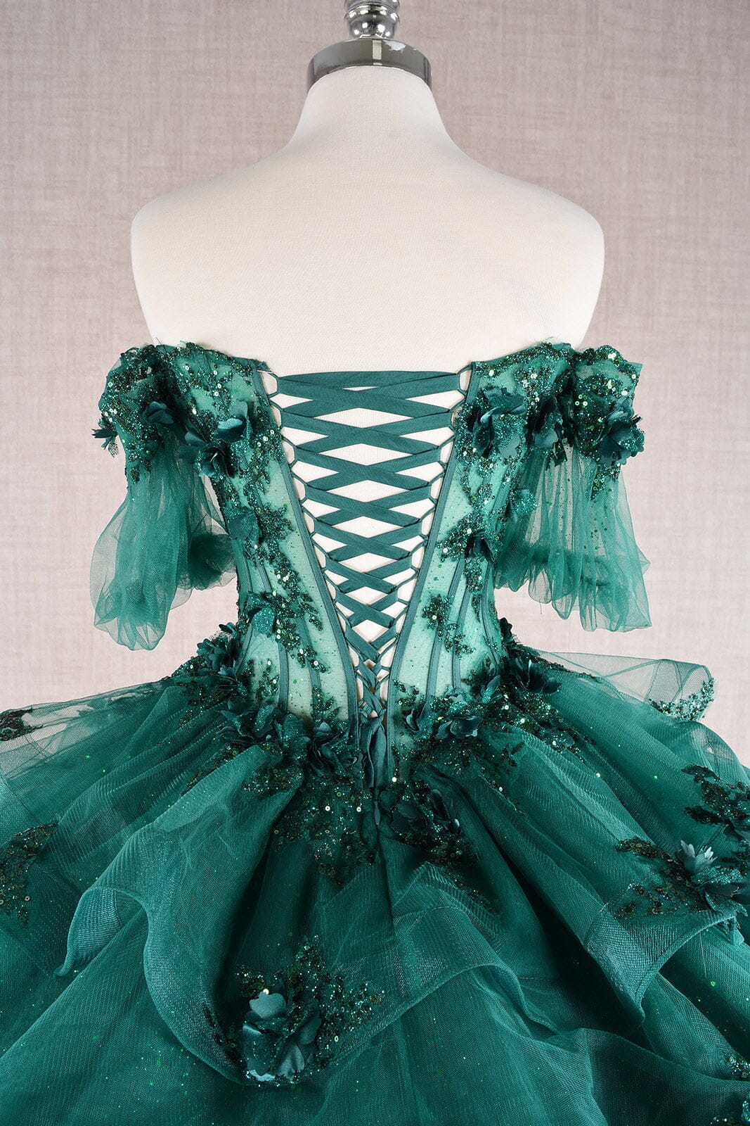 3D Floral Sheer Bodice Ball Gown by Elizabeth K GL3180 - product image 17