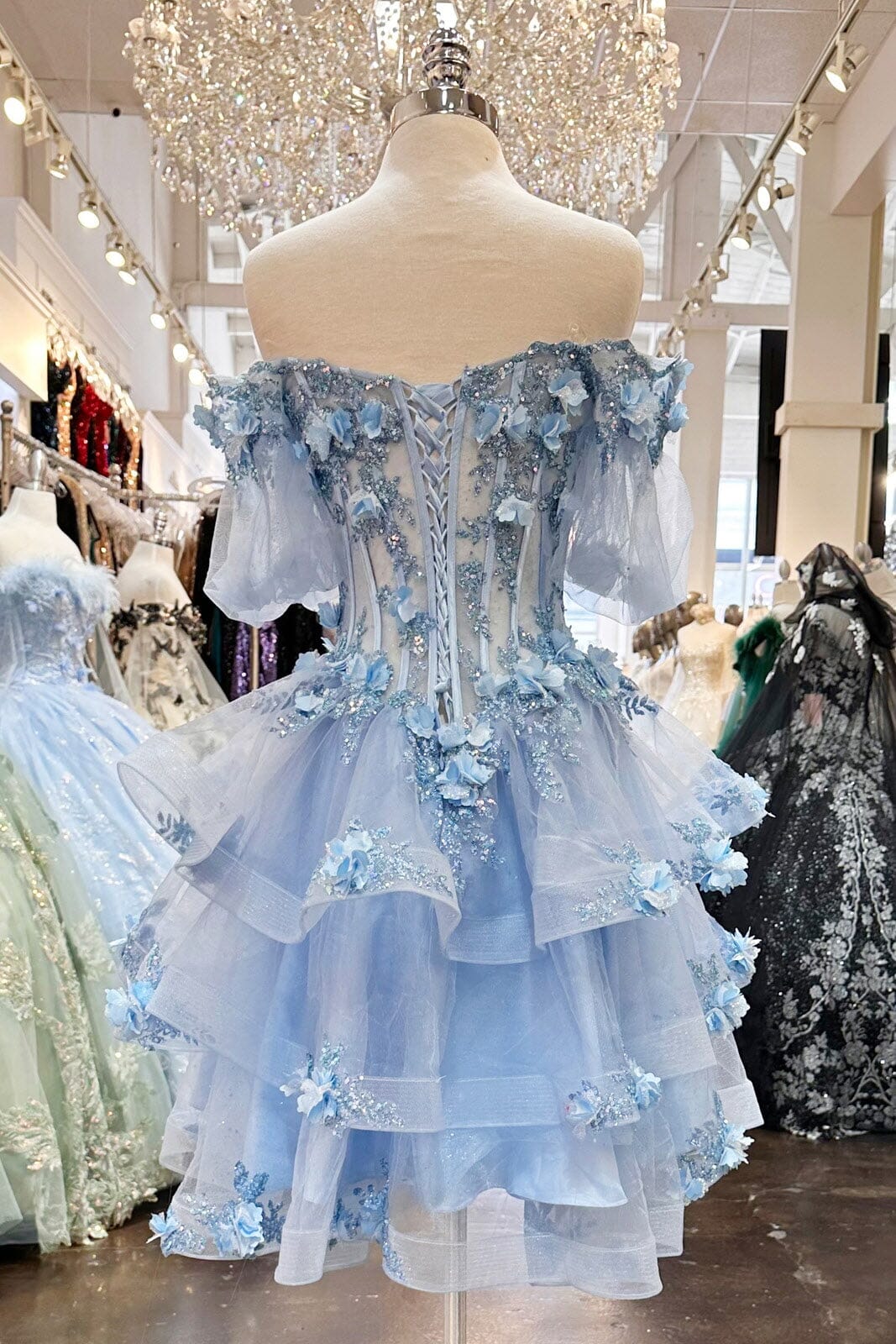 3D Floral Sheer Bodice Ball Gown by Elizabeth K GL3180 - product image 21
