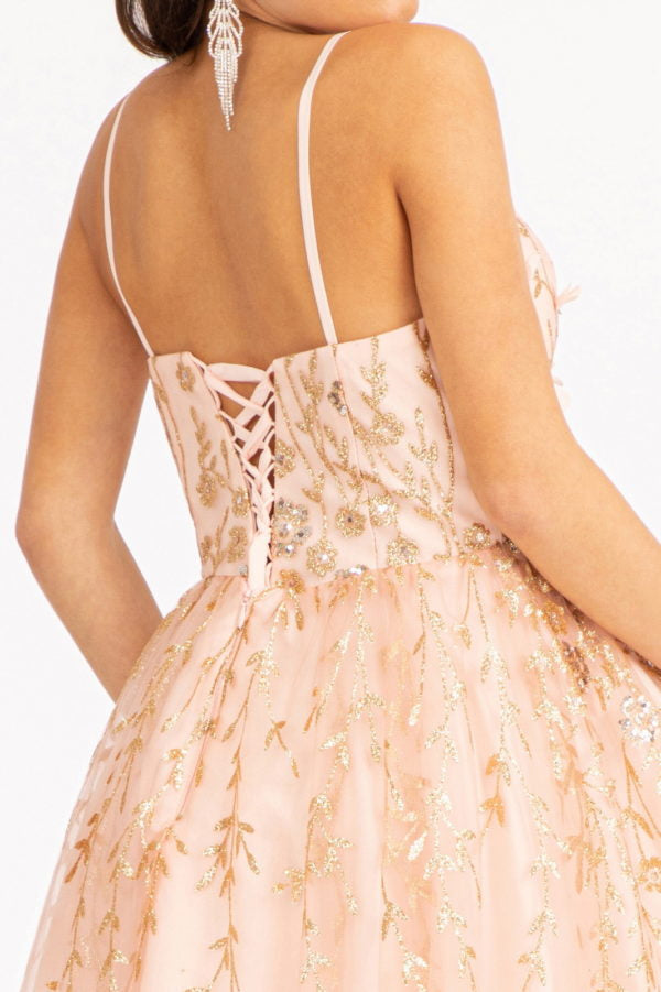 3D Floral Short Glitter Print Dress by Elizabeth K GS1998 - product image 12