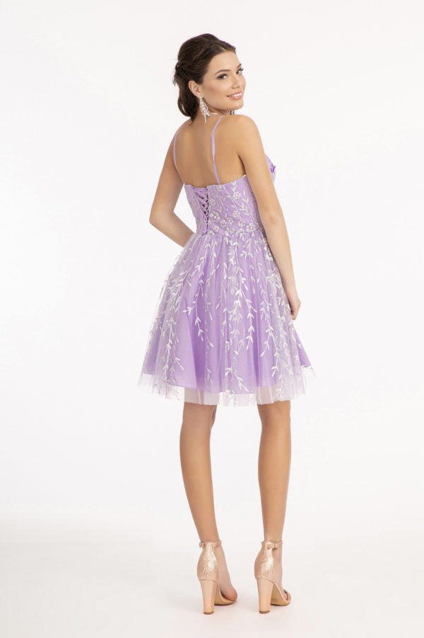 3D Floral Short Glitter Print Dress by Elizabeth K GS1998 - product image 6