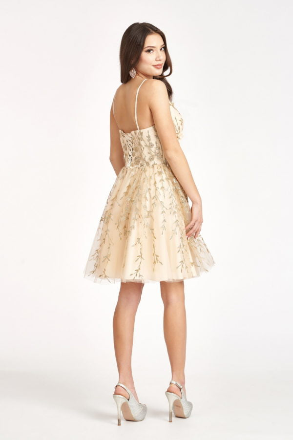 3D Floral Short Glitter Print Dress by Elizabeth K GS1998 - product image 2