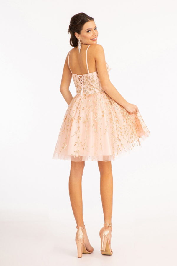 3D Floral Short Glitter Print Dress by Elizabeth K GS1998 - product image 10