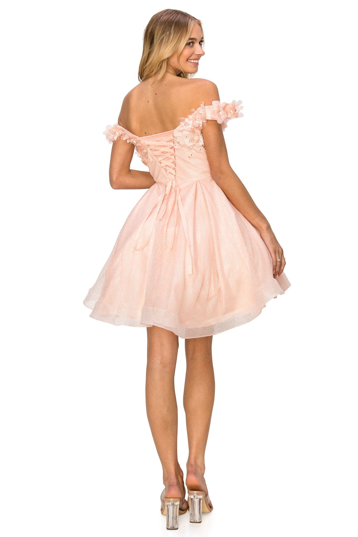 3D Floral Short Off Shoulder Dress by Cinderella Couture 5120J - product image 14