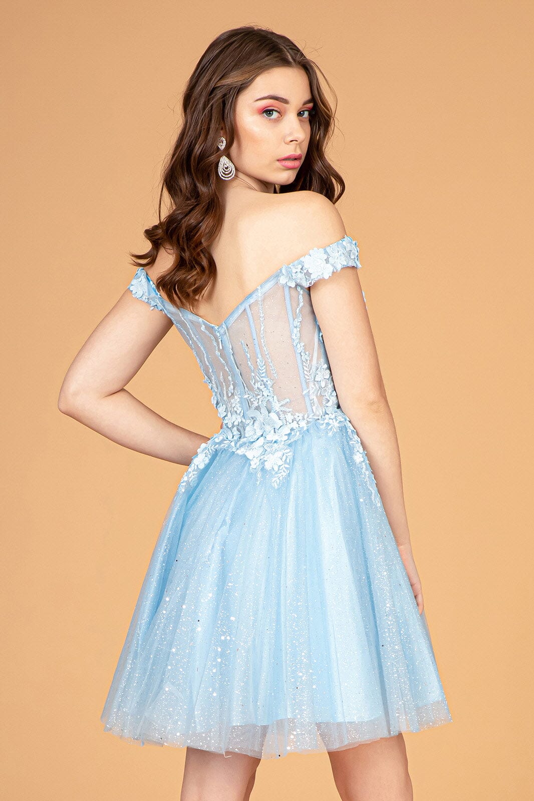 3D Floral Short Off Shoulder Dress by Elizabeth K GS3096 - product image 14