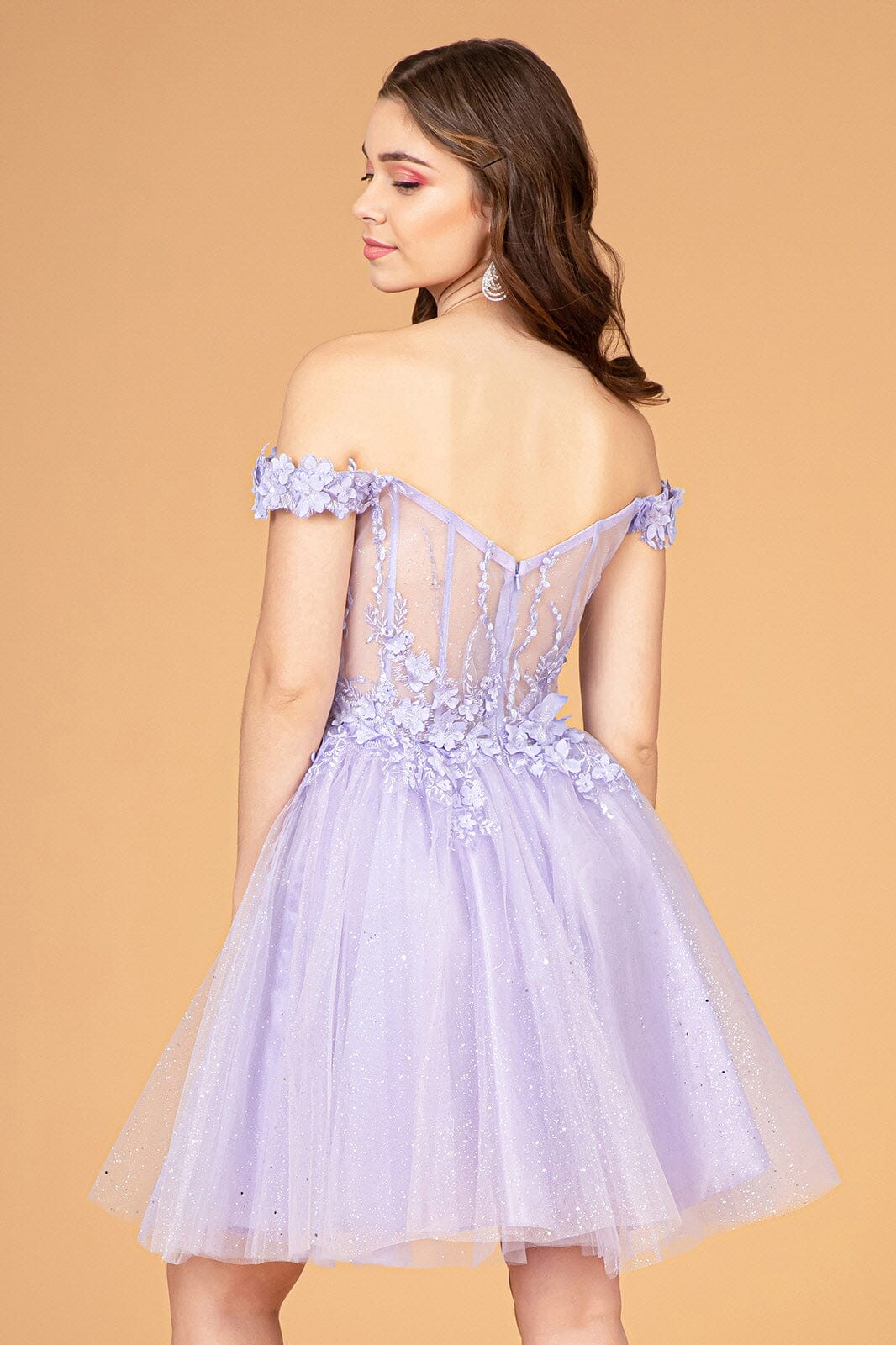 3D Floral Short Off Shoulder Dress by Elizabeth K GS3096 - product image 10