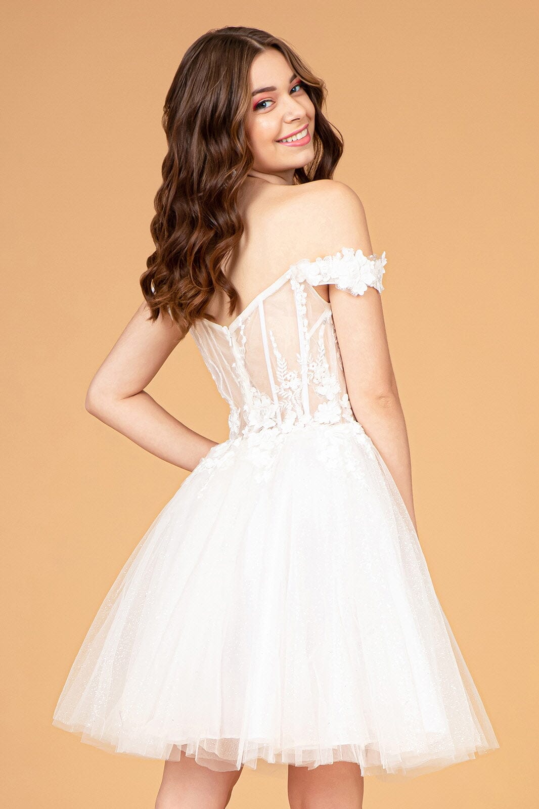 3D Floral Short Off Shoulder Dress by Elizabeth K GS3096 - product image 18