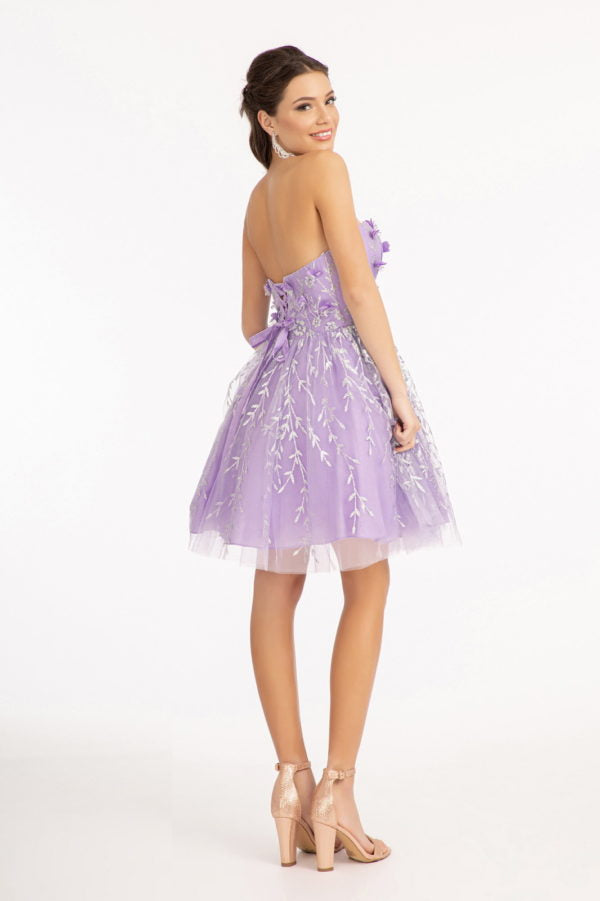 3D Floral Short Strapless Dress by Elizabeth K GS1995 - product image 2