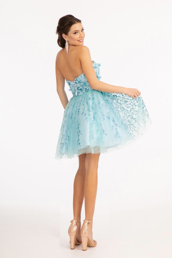 3D Floral Short Strapless Dress by Elizabeth K GS1995 - product image 5
