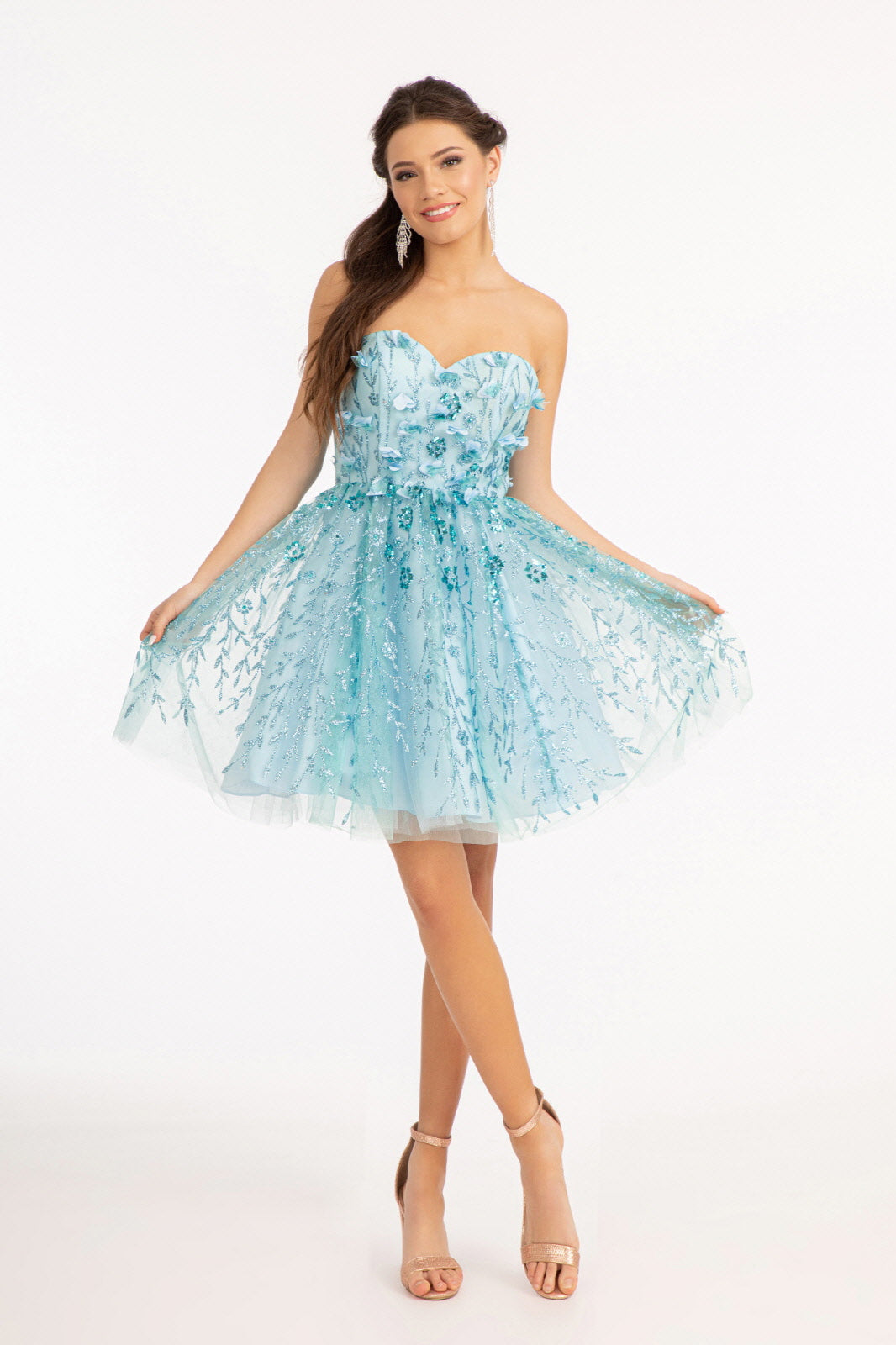 3D Floral Short Strapless Dress by Elizabeth K GS1995 - product image 4