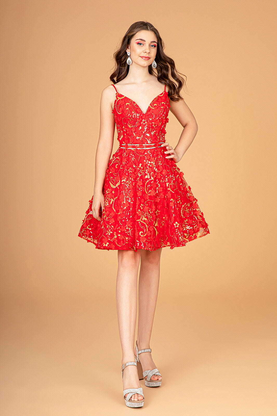 3D Floral Short Sweetheart Dress by Elizabeth K GS3091 - product image 10