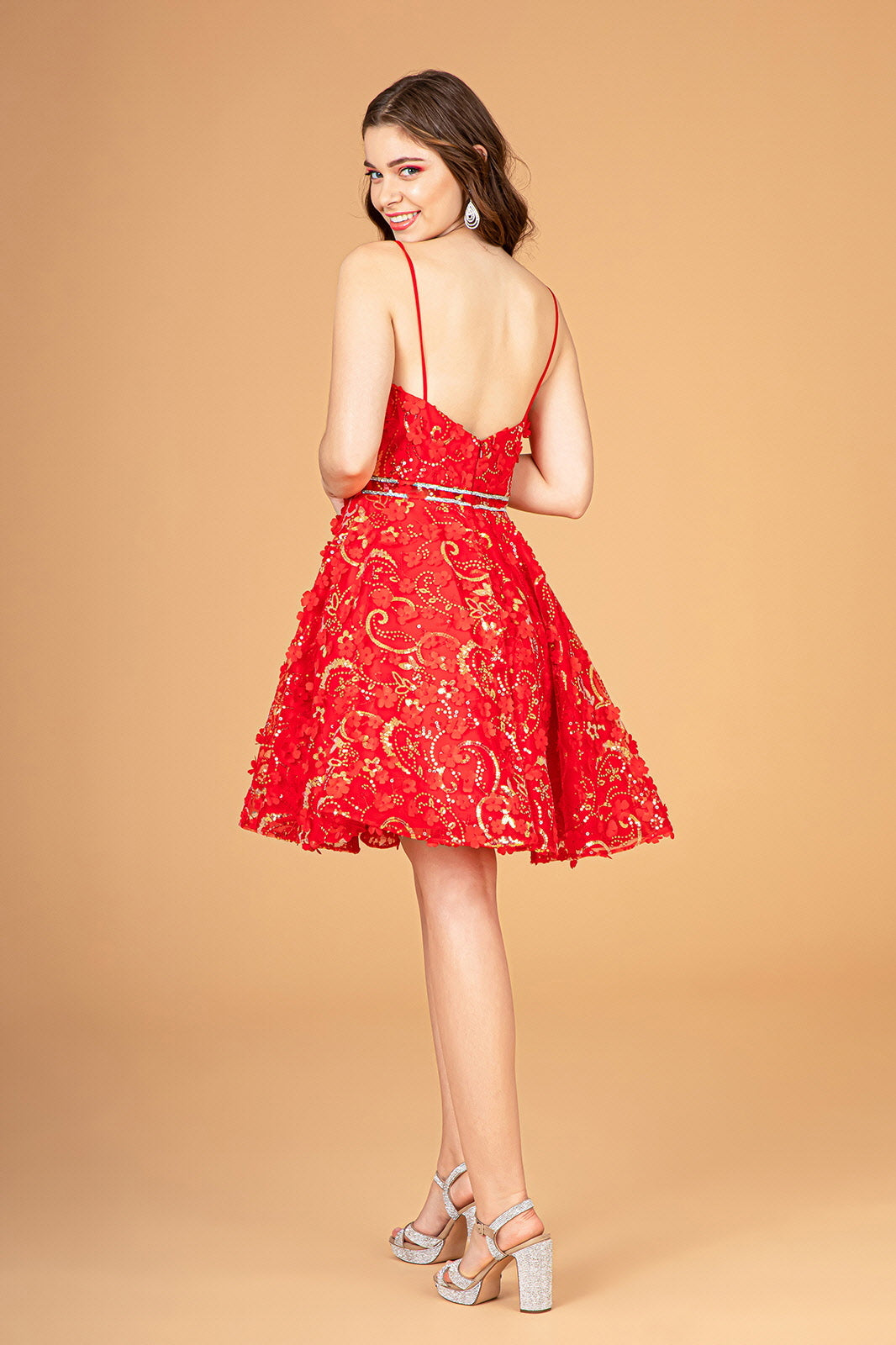 3D Floral Short Sweetheart Dress by Elizabeth K GS3091 - product image 9