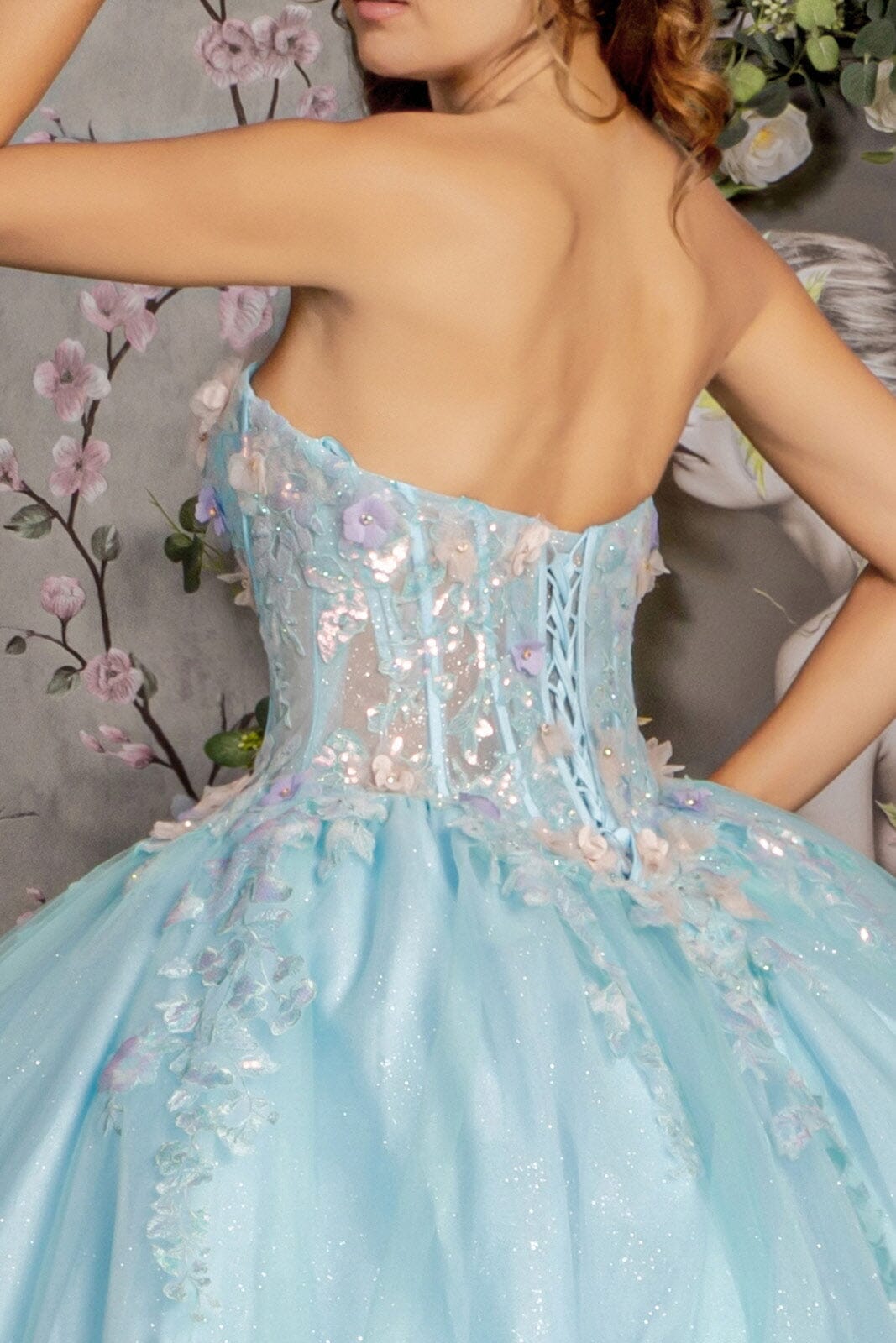 3D Floral Strapless Corset Ball Gown by GLS Gloria GL3332 - product image 4