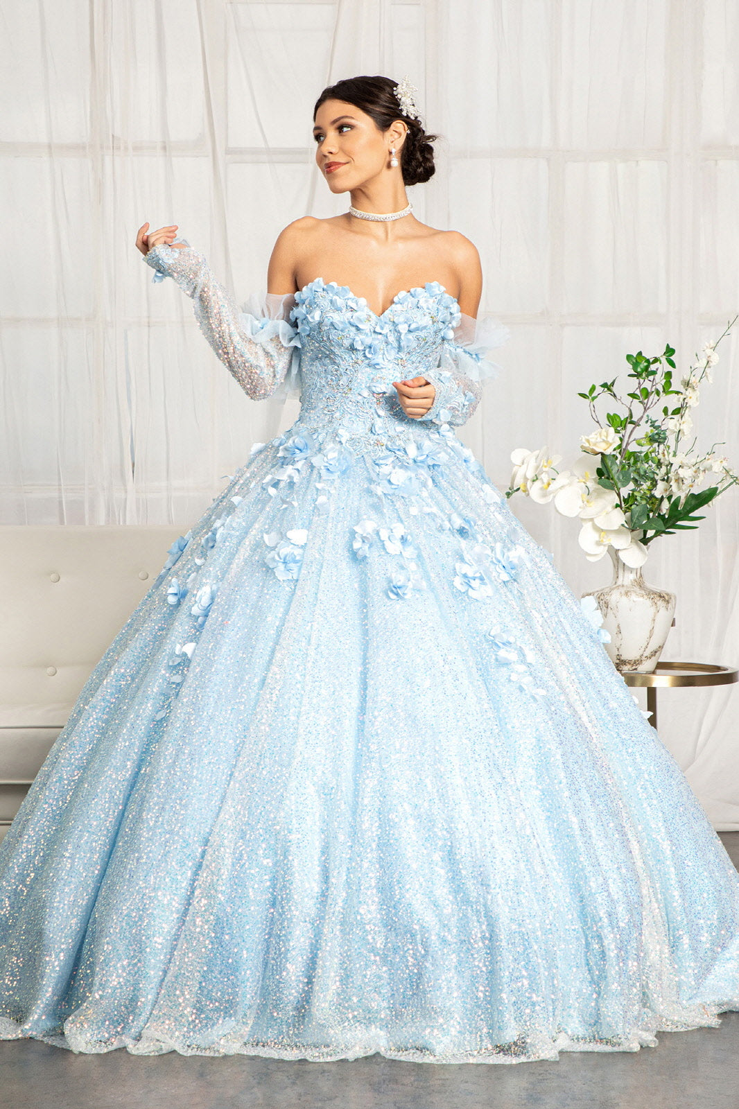 3D Floral Sweetheart Ball Gown by Elizabeth K GL1986 - product image 1