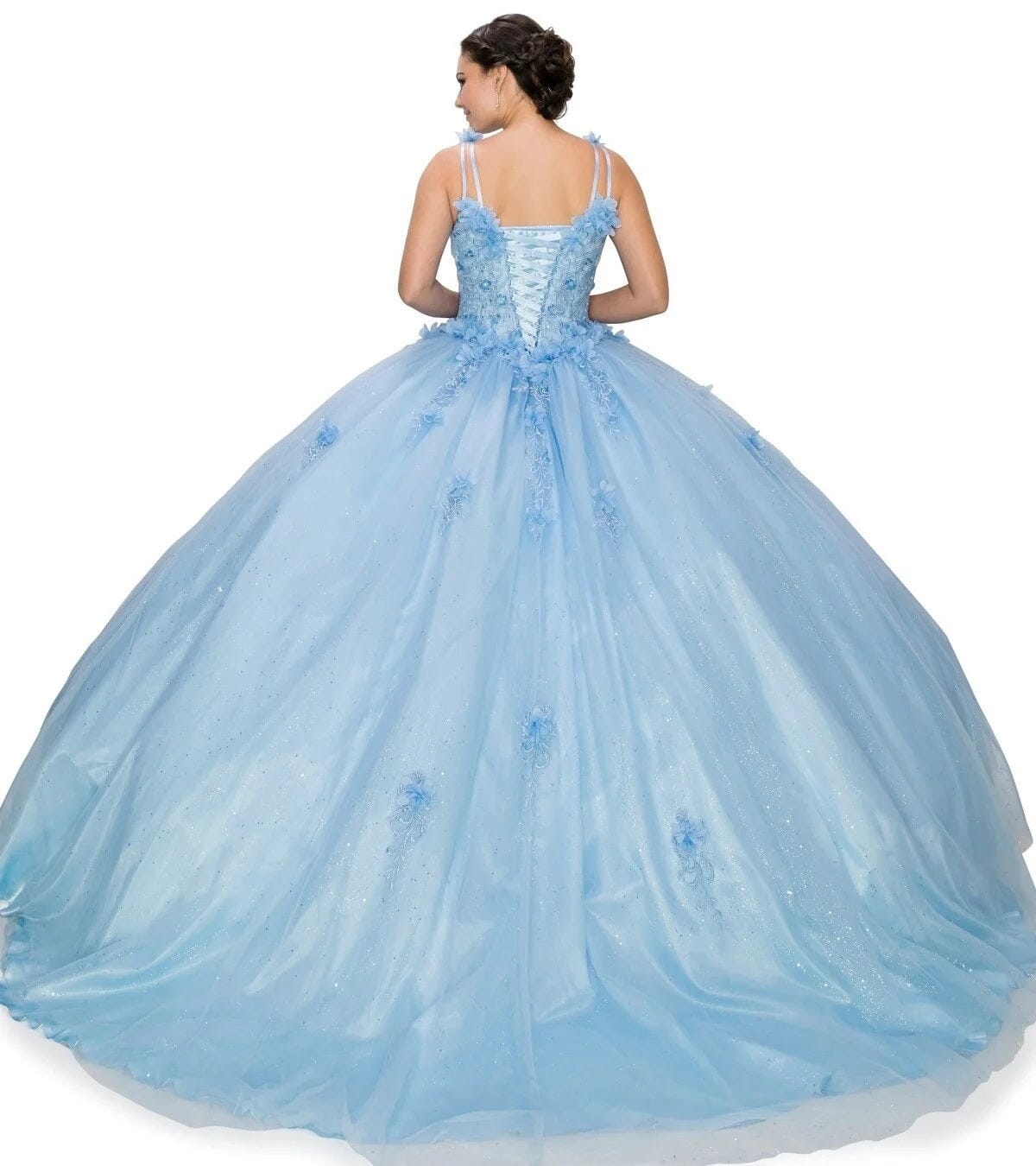 3D Floral V-Neck Ball Gown by Cinderella Couture 8025J - product image 2