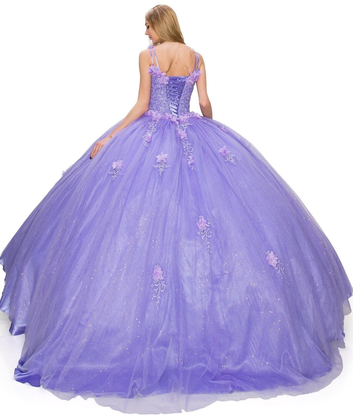 3D Floral V-Neck Ball Gown by Cinderella Couture 8025J - product image 7