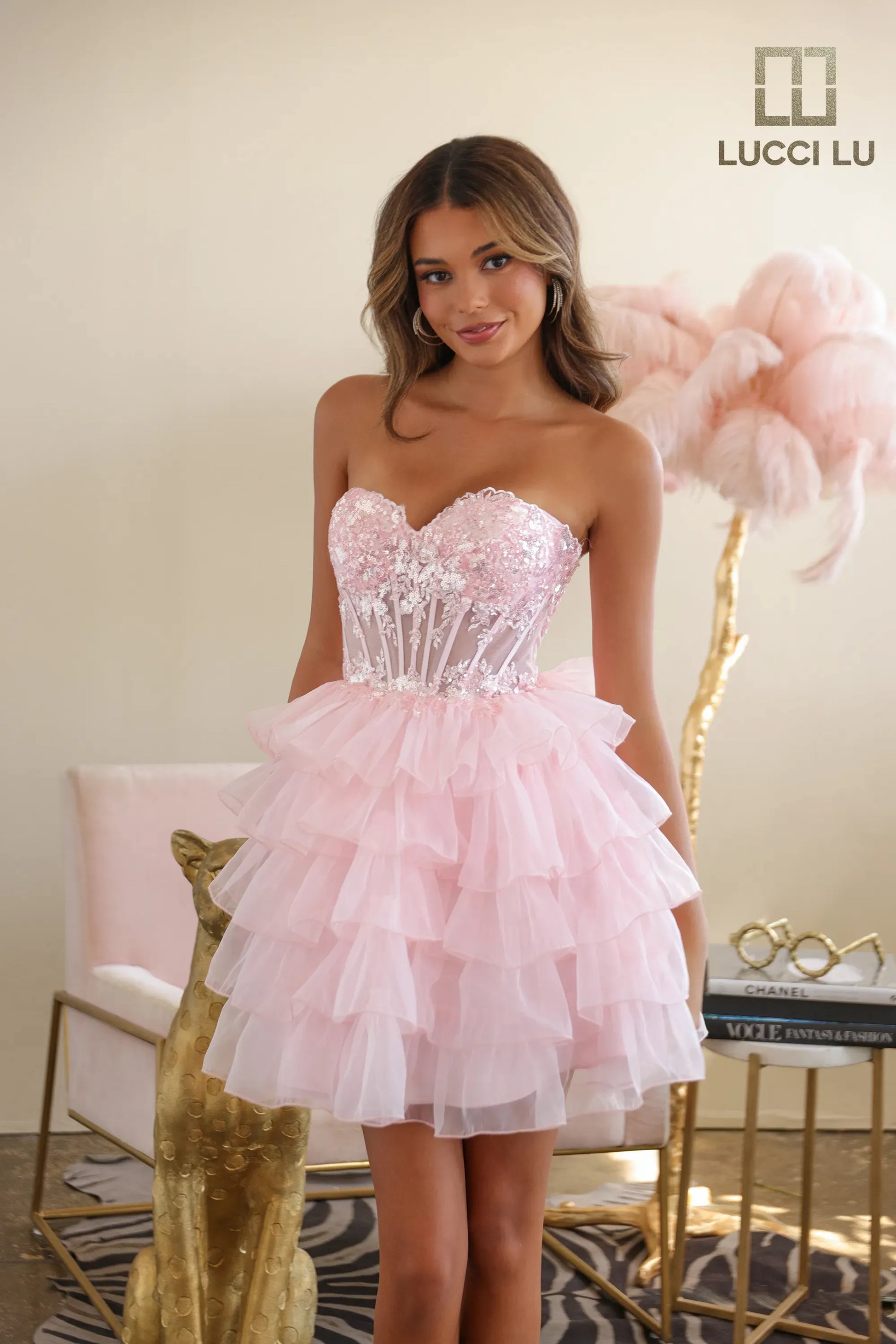 Short Strapless A-line Ruffled Dress by Lucci Lu 4241 - product image 3