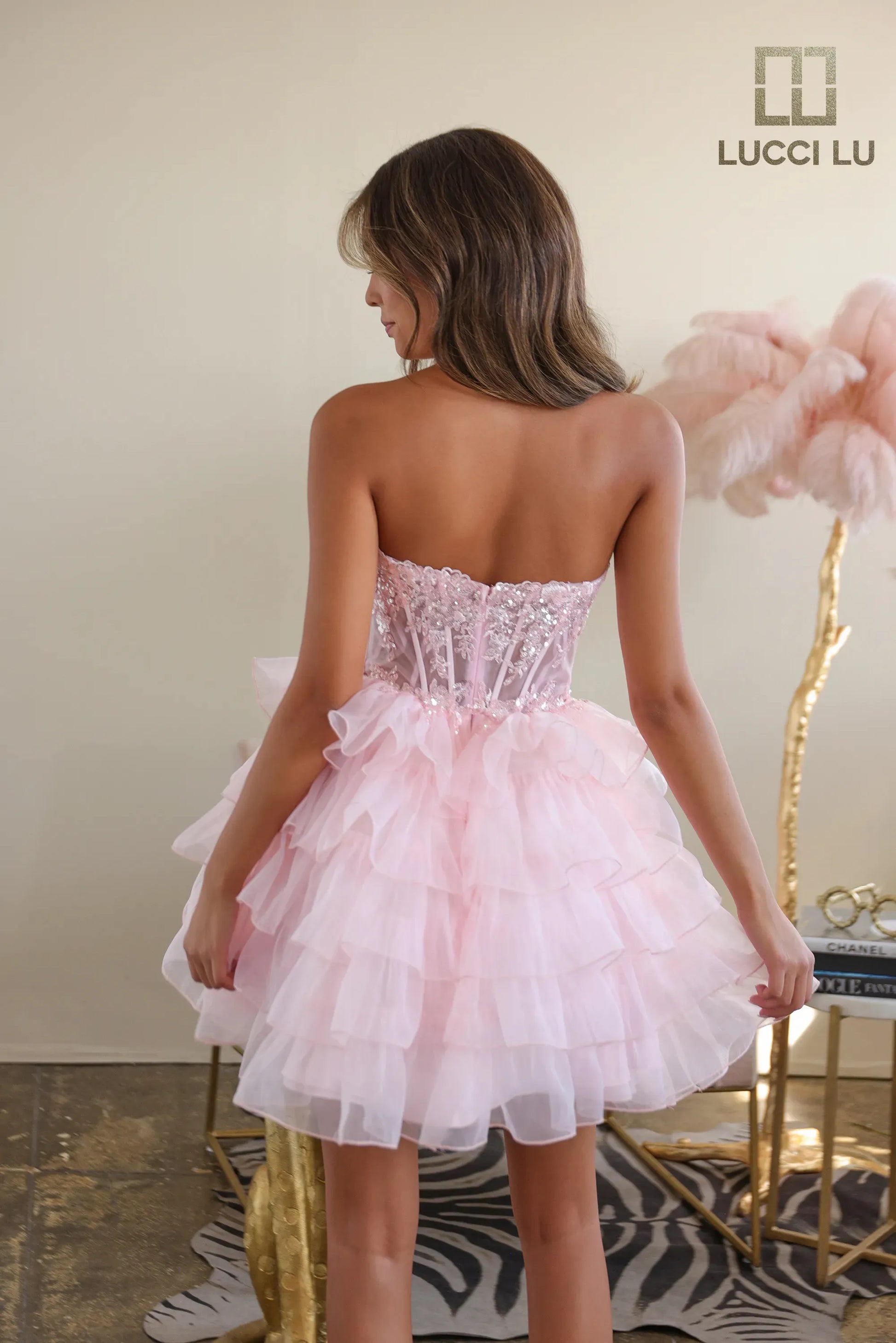 Short Strapless A-line Ruffled Dress by Lucci Lu 4241 - product image 2