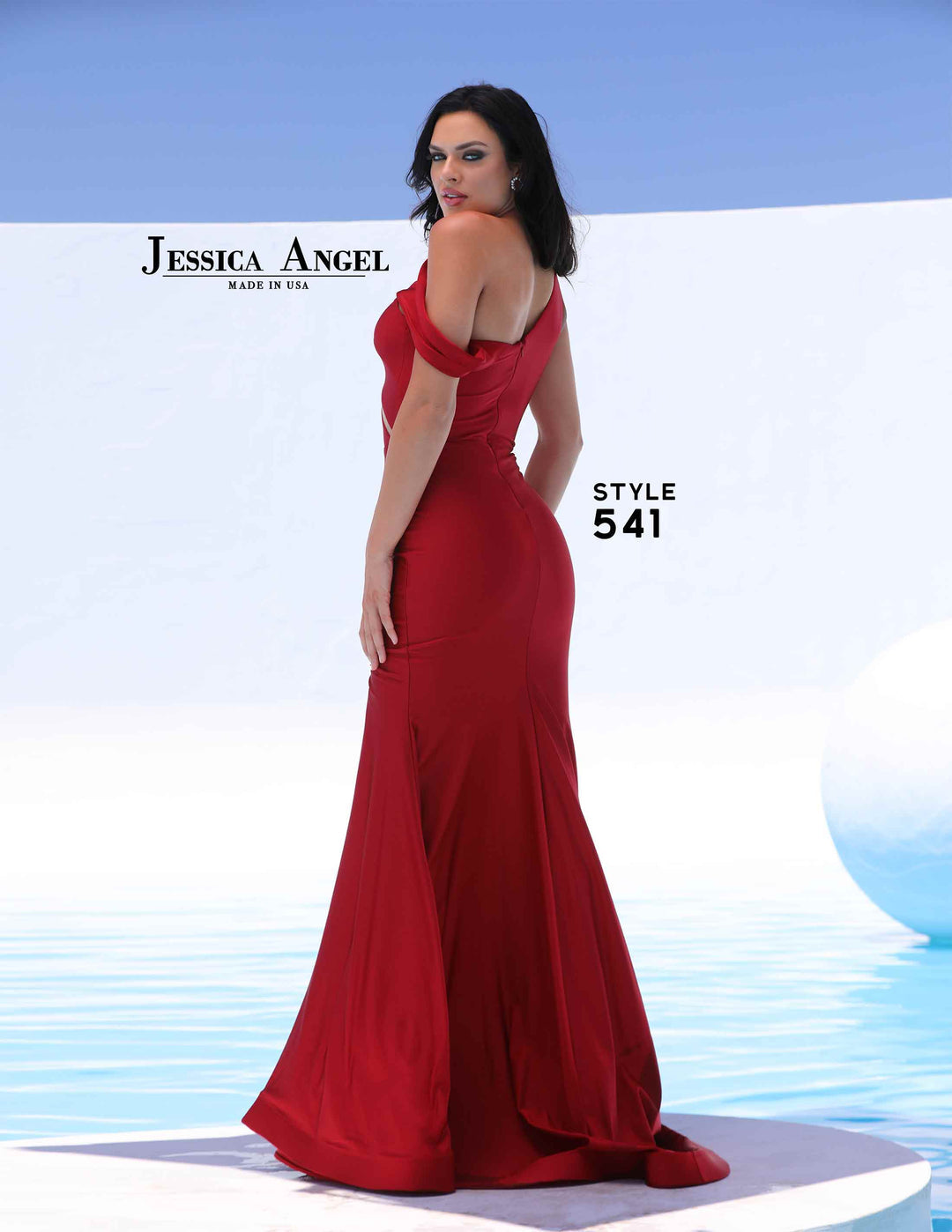 Jersey One Shoulder Slit Gown by Jessica Angel 541
