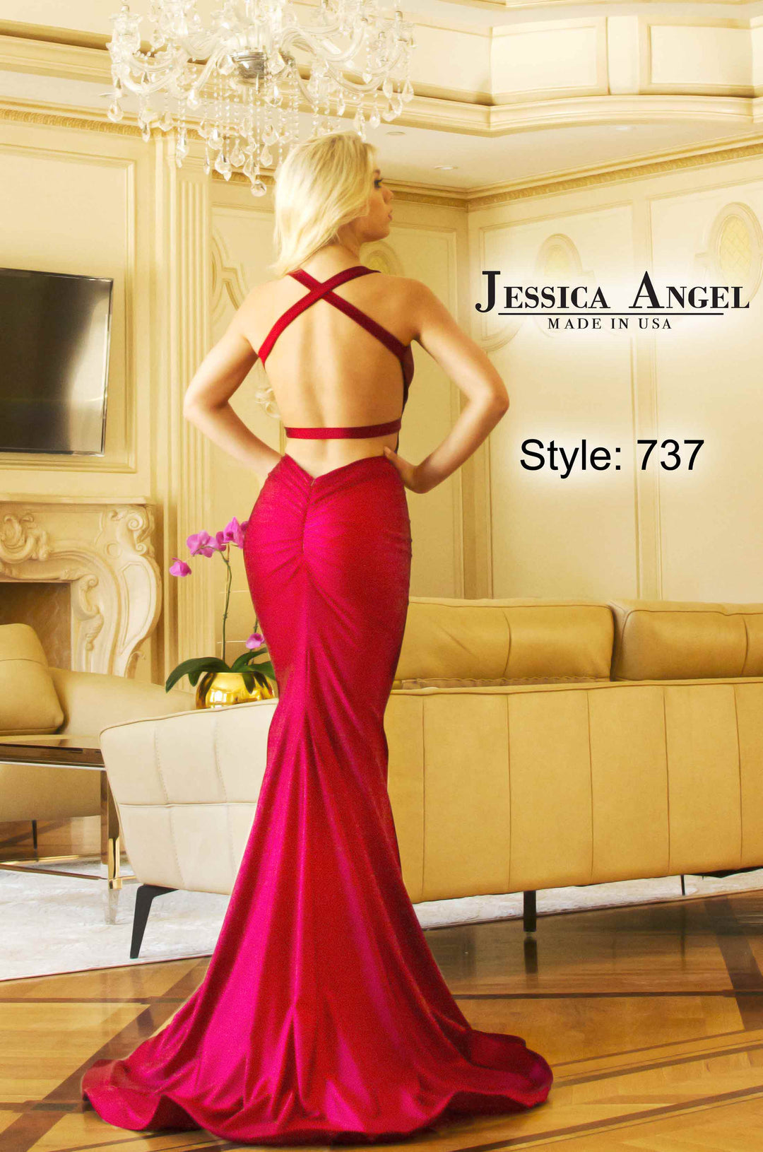 Jersey Fitted Sleeveless Gown by Jessica Angel 737