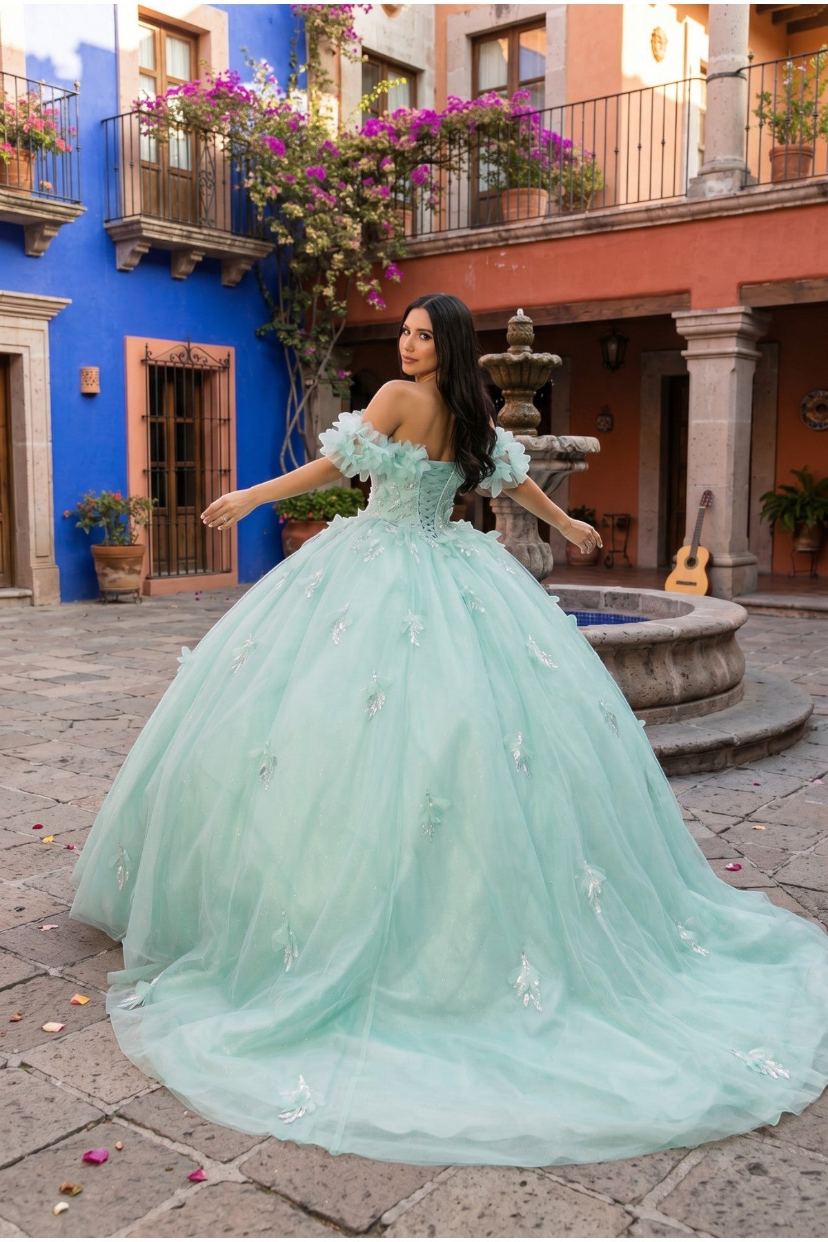 Ruffled Bodice Off Shoulder Ball Gown by Cinderella Couture 8065J - product image 2