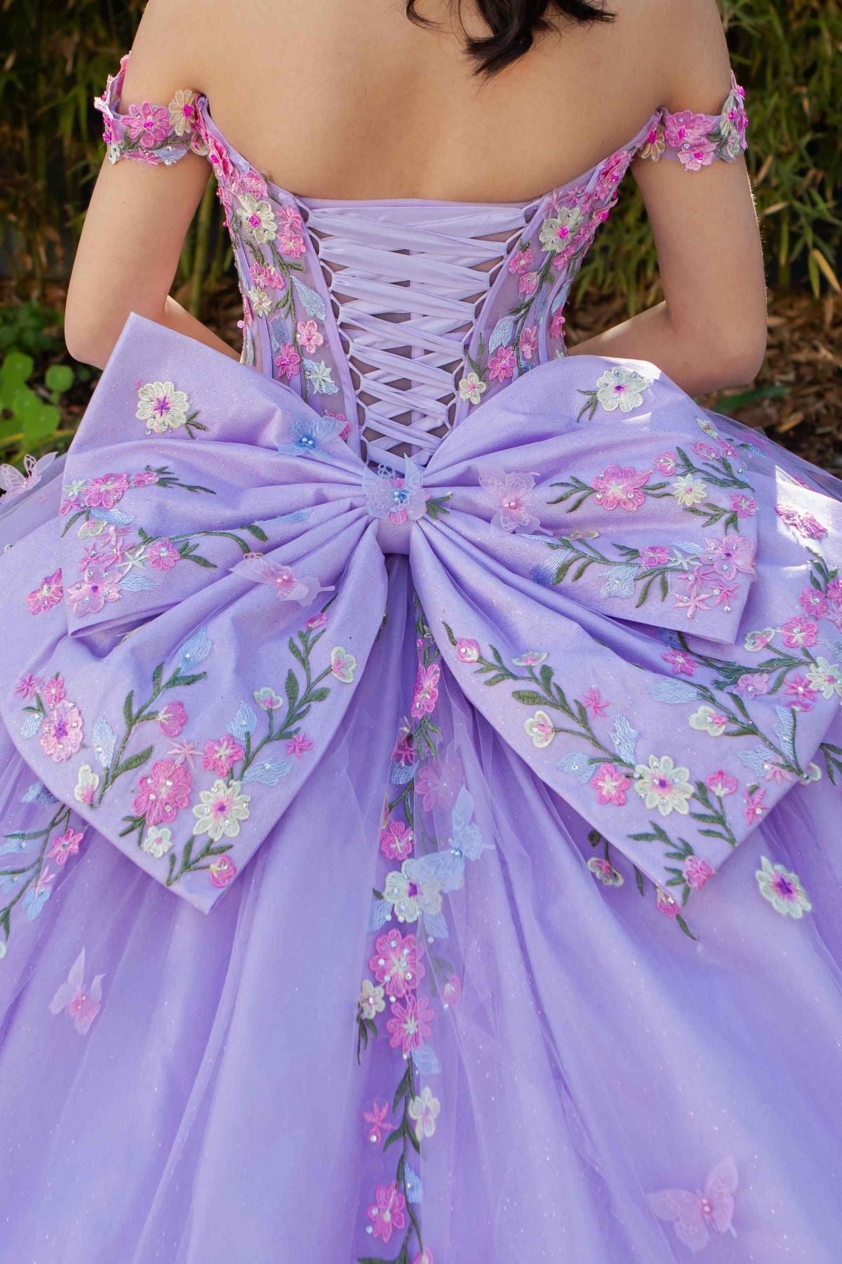 Floral Off Shoulder Ball Gown by Cinderella Couture 8260J - product image 4