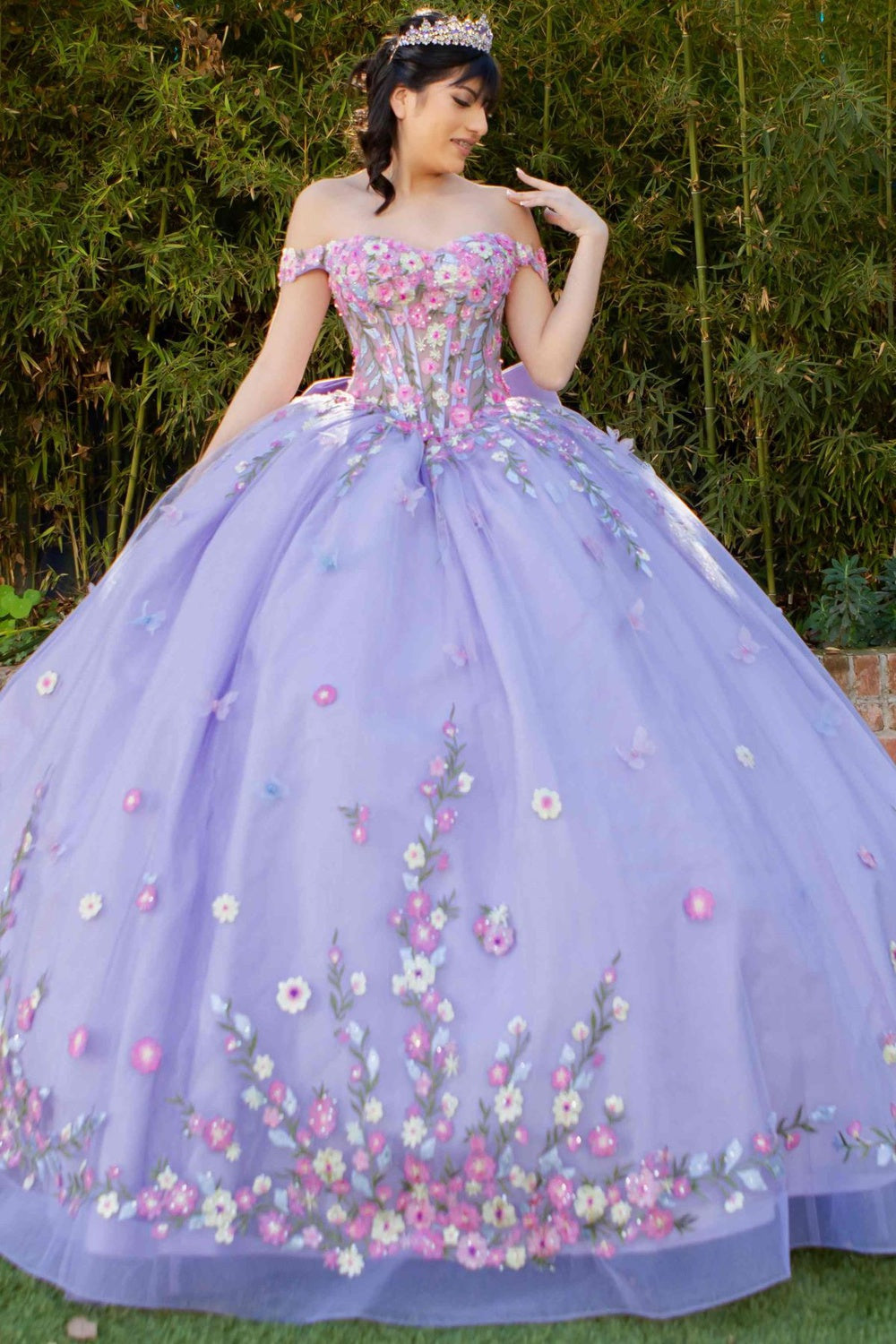 Floral Off Shoulder Ball Gown by Cinderella Couture 8260J - product image 1