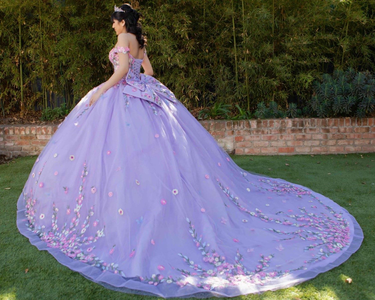 Floral Off Shoulder Ball Gown by Cinderella Couture 8260J - product image 6