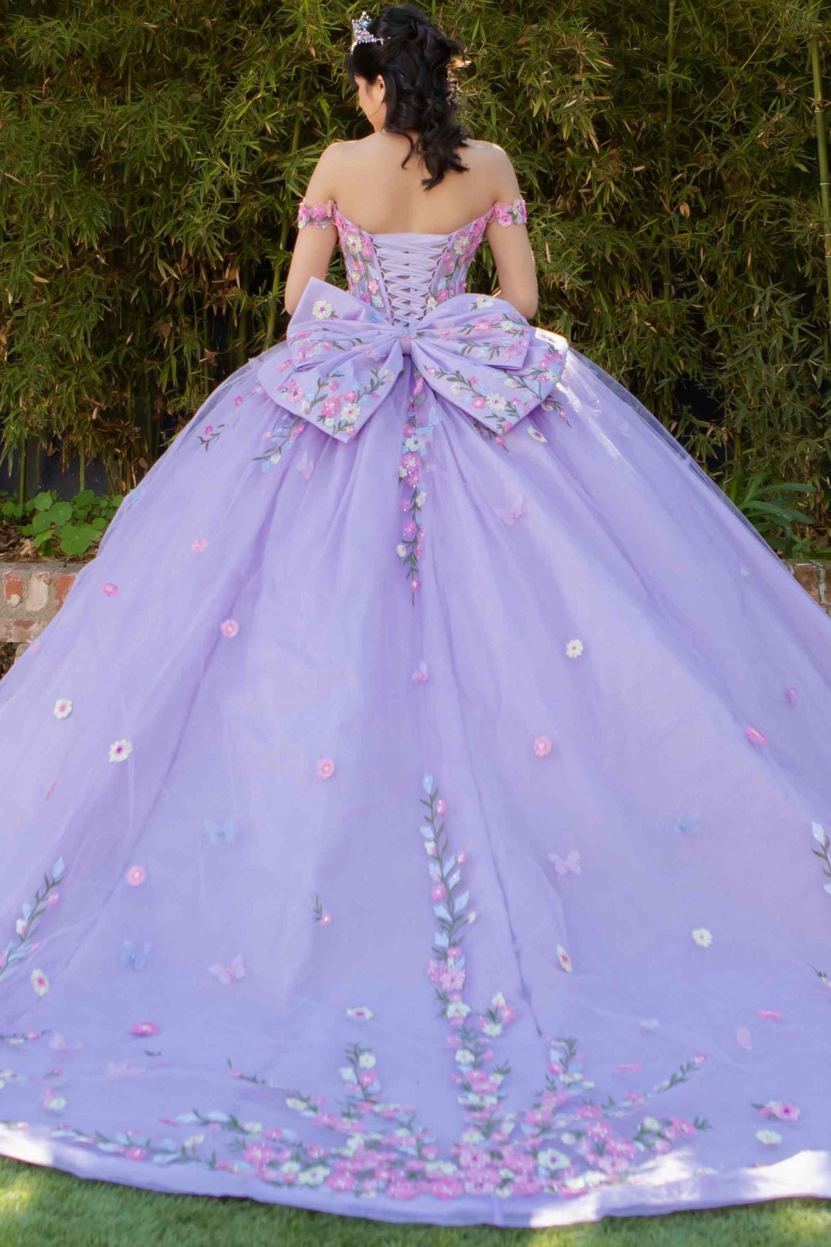 Floral Off Shoulder Ball Gown by Cinderella Couture 8260J - product image 2